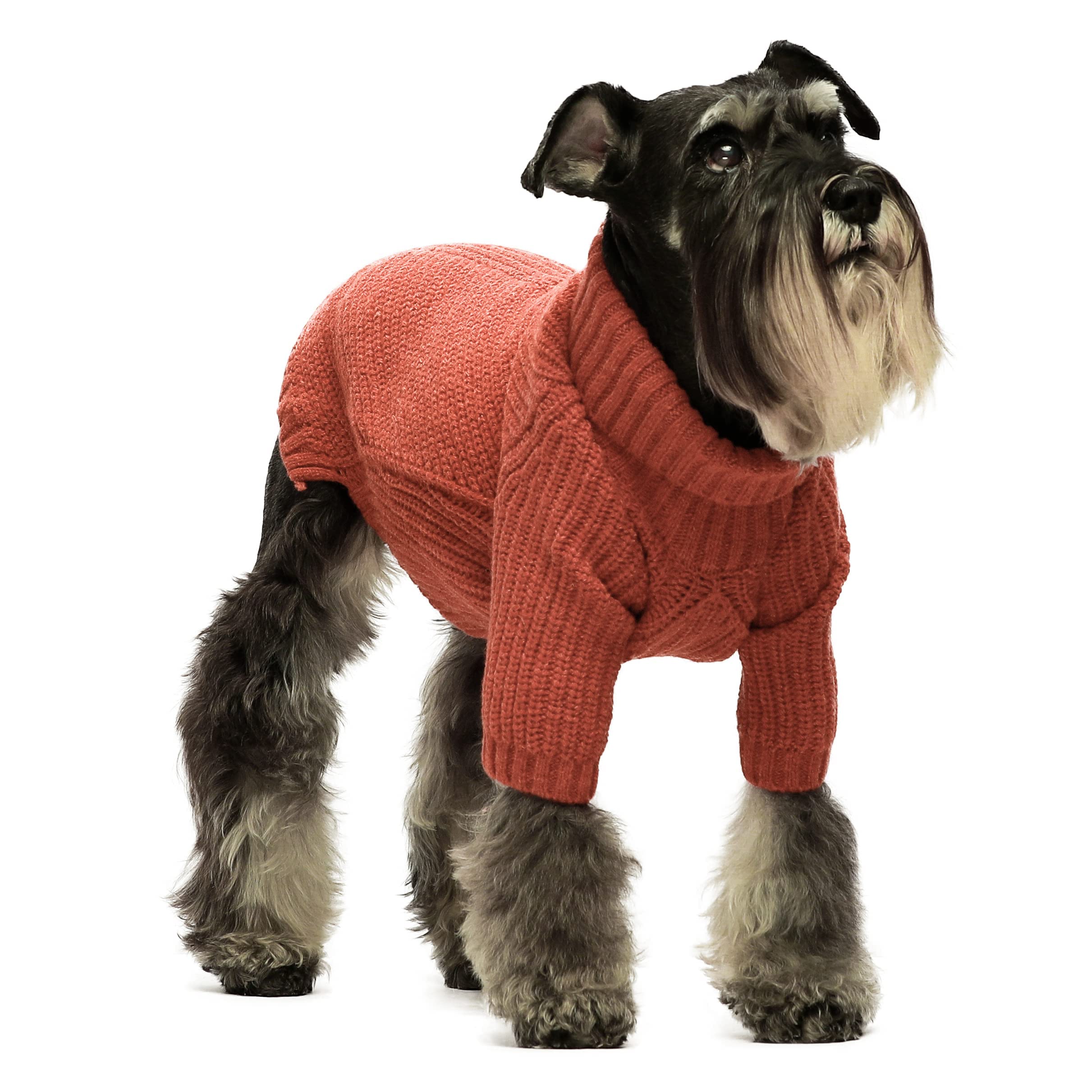 Fitwarm Thermal Knitted Dog Sweater Doggy Winter Coat Pet Clothes Doggie Turtleneck Jacket Puppy Outfits Cat Sweatsuit Red Xx-Large