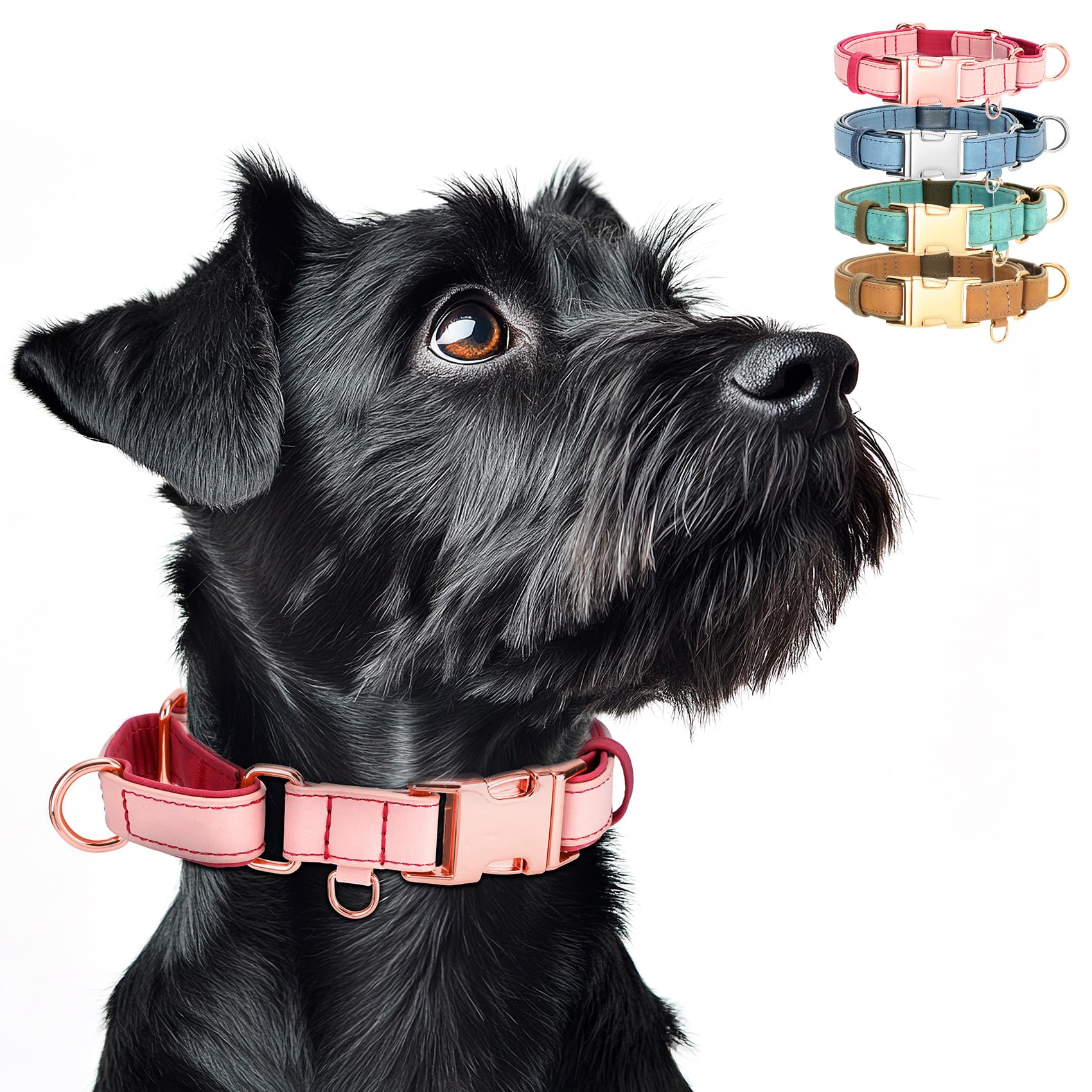 Whippy Vegan Leather Dog Collar No Slip Martingale Dog Collar With Quick Release Metal Buckle