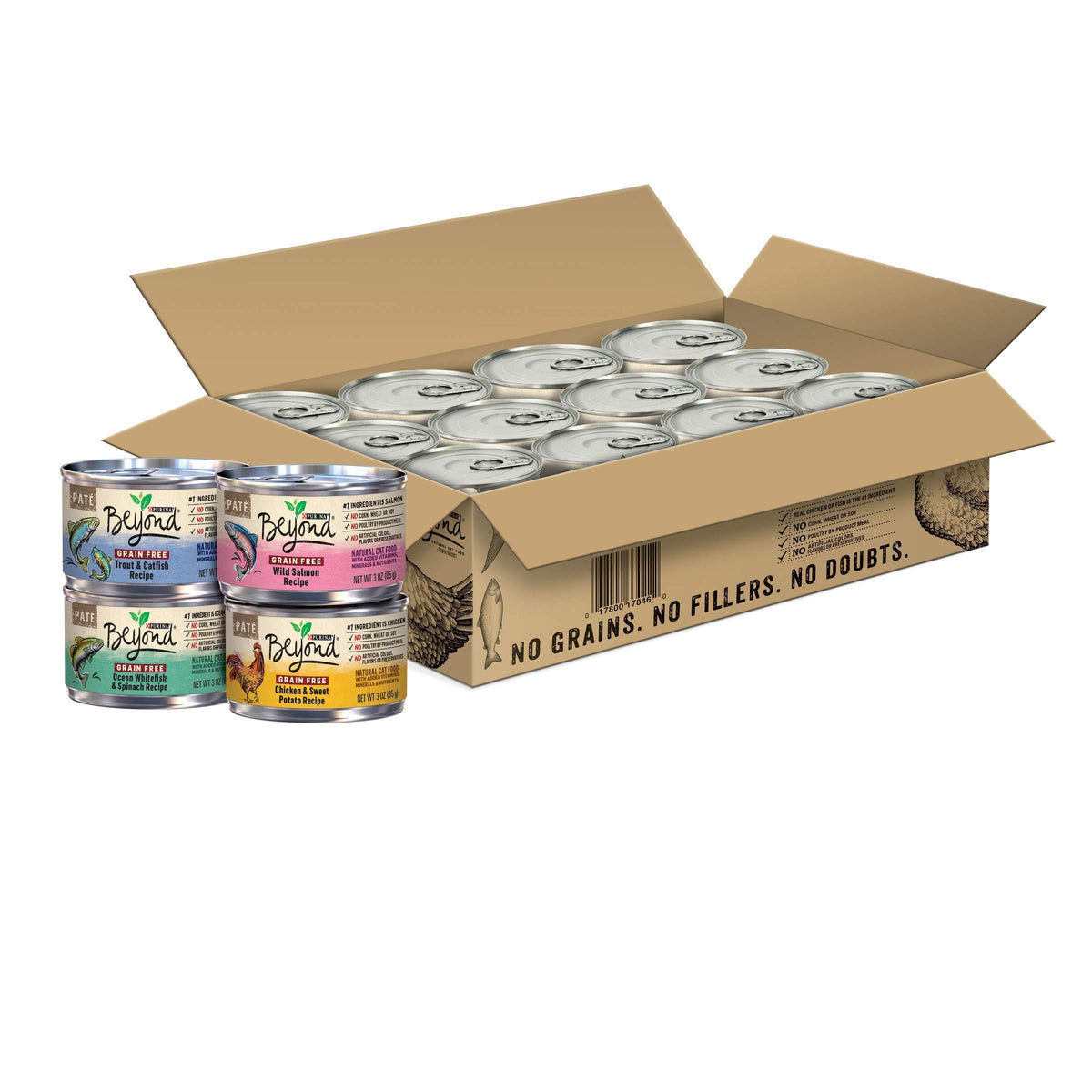 Purina Beyond Grain Free, Natural Pate Wet Cat Food Variety Pack, Grain Free - (24) 3 Oz. Cans