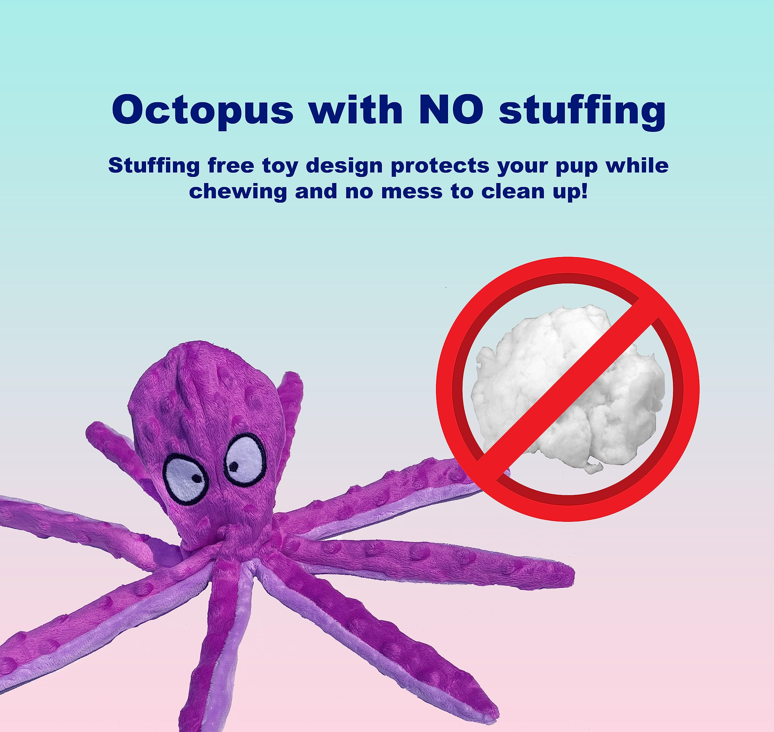 Shaggytailvillage Squeaky Dog Toys, Dog Toys For Small, Medium And Large Breeds, Tough Dog Toys To Keep Them Busy, Durable And Soft Crinkle Plush Puppy Toys For Boredom (Purple Octopus 1Pc)