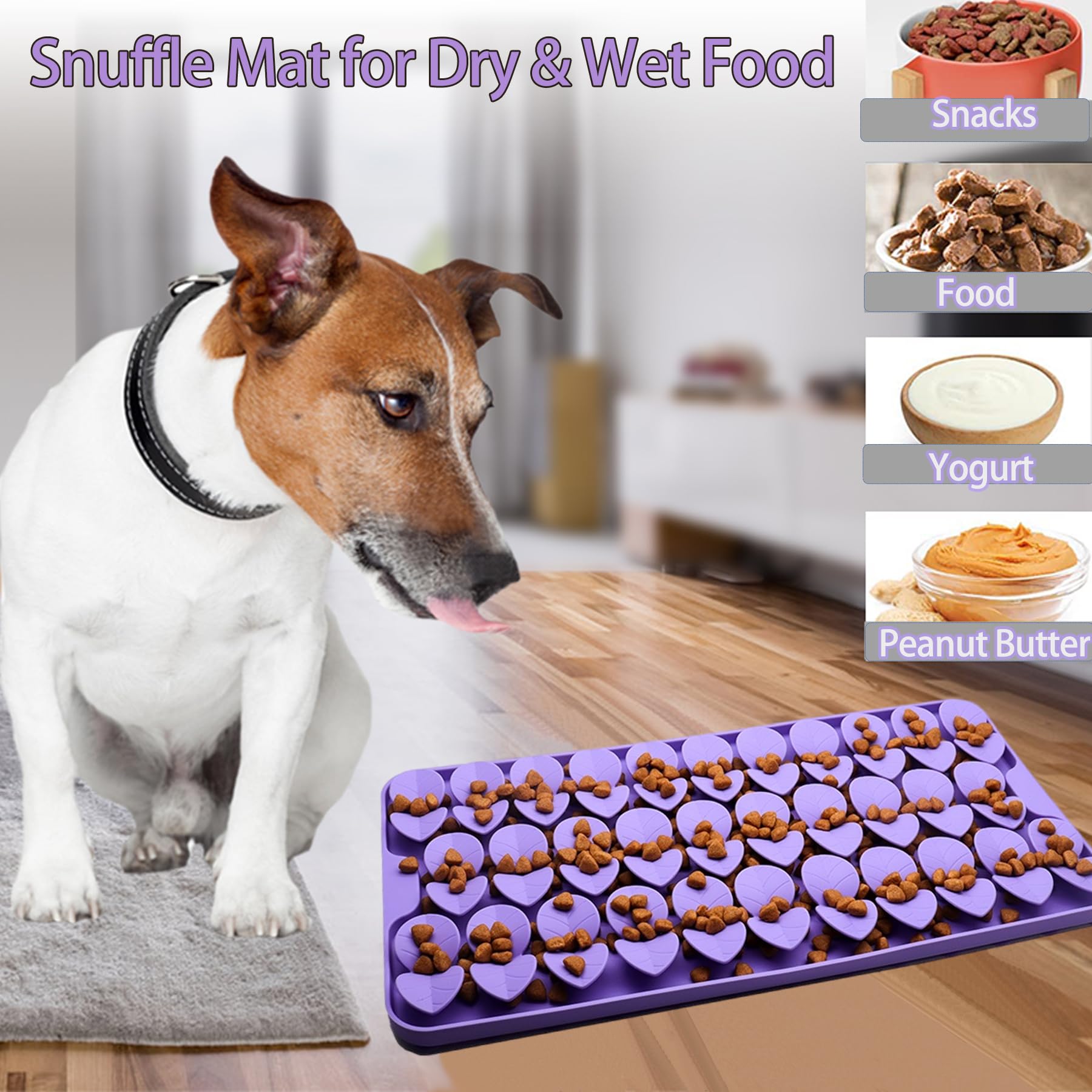Femont Snuffle Mat for Medium Dogs,Silicone Slow Feeder Lick Mat for Dogs Slow Eating,Encourages Natural Foraging Skill,Interact