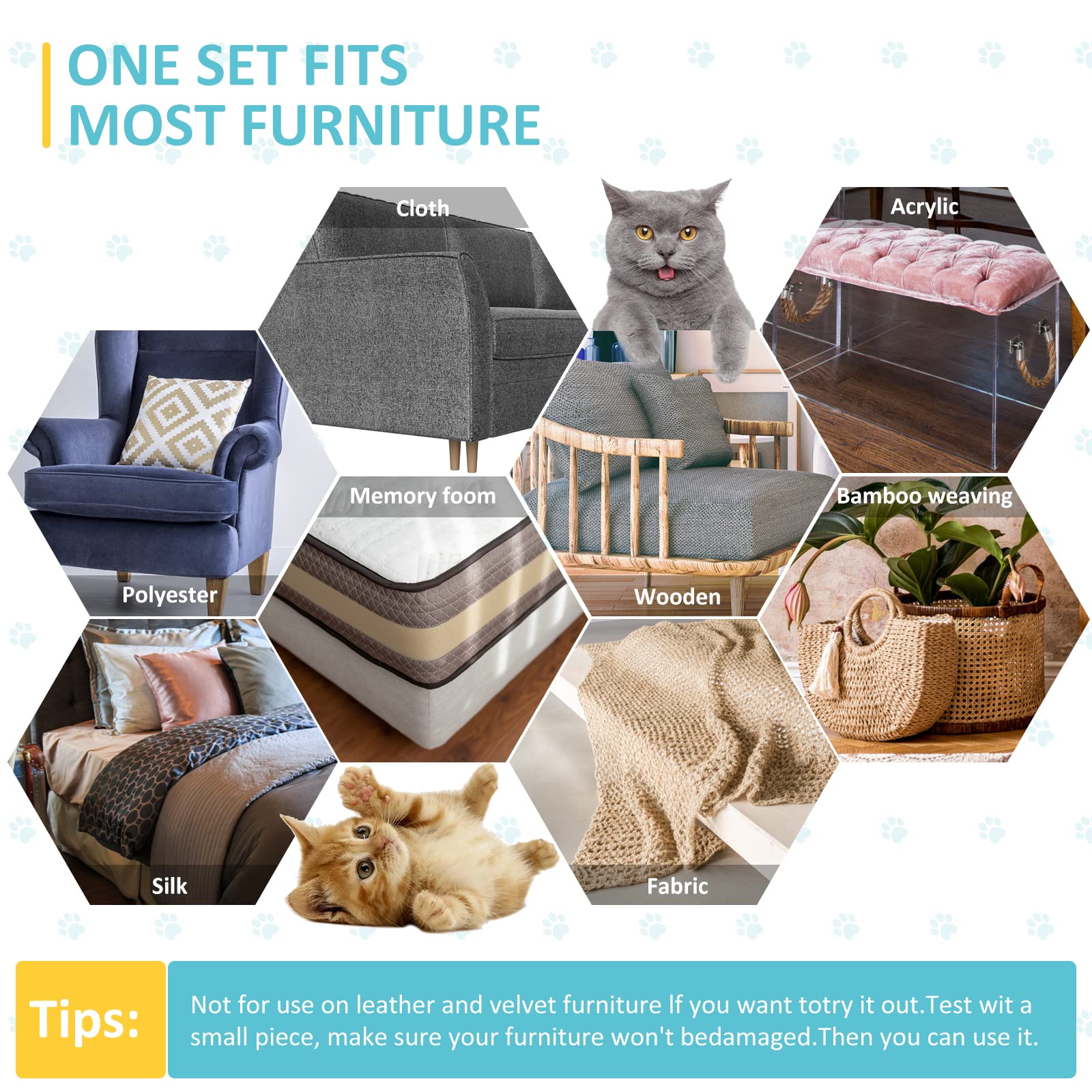 Cat Scratch Deterrent Tape, 16 Pcs Anti Scratch Furniture Protector From Cats, Couch Corner Protectors, Sticky Paws For Cats, Tr