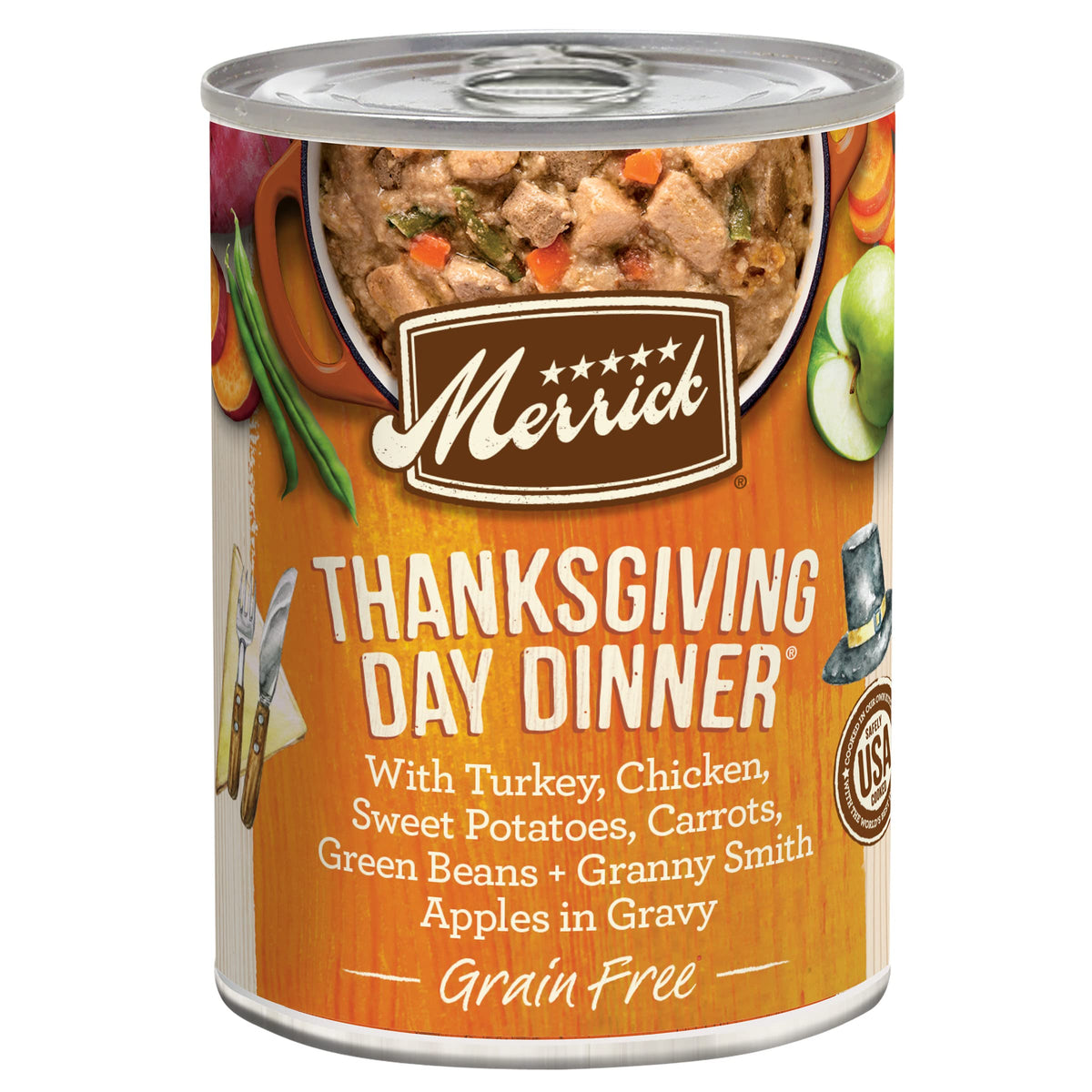 Merrick Grain Free Wet Dog Food, Premium Gluten Free Canned Adult Dog Food, Thanksgiving Day Dinner - (Pack Of 12) 12.7 Oz. Cans