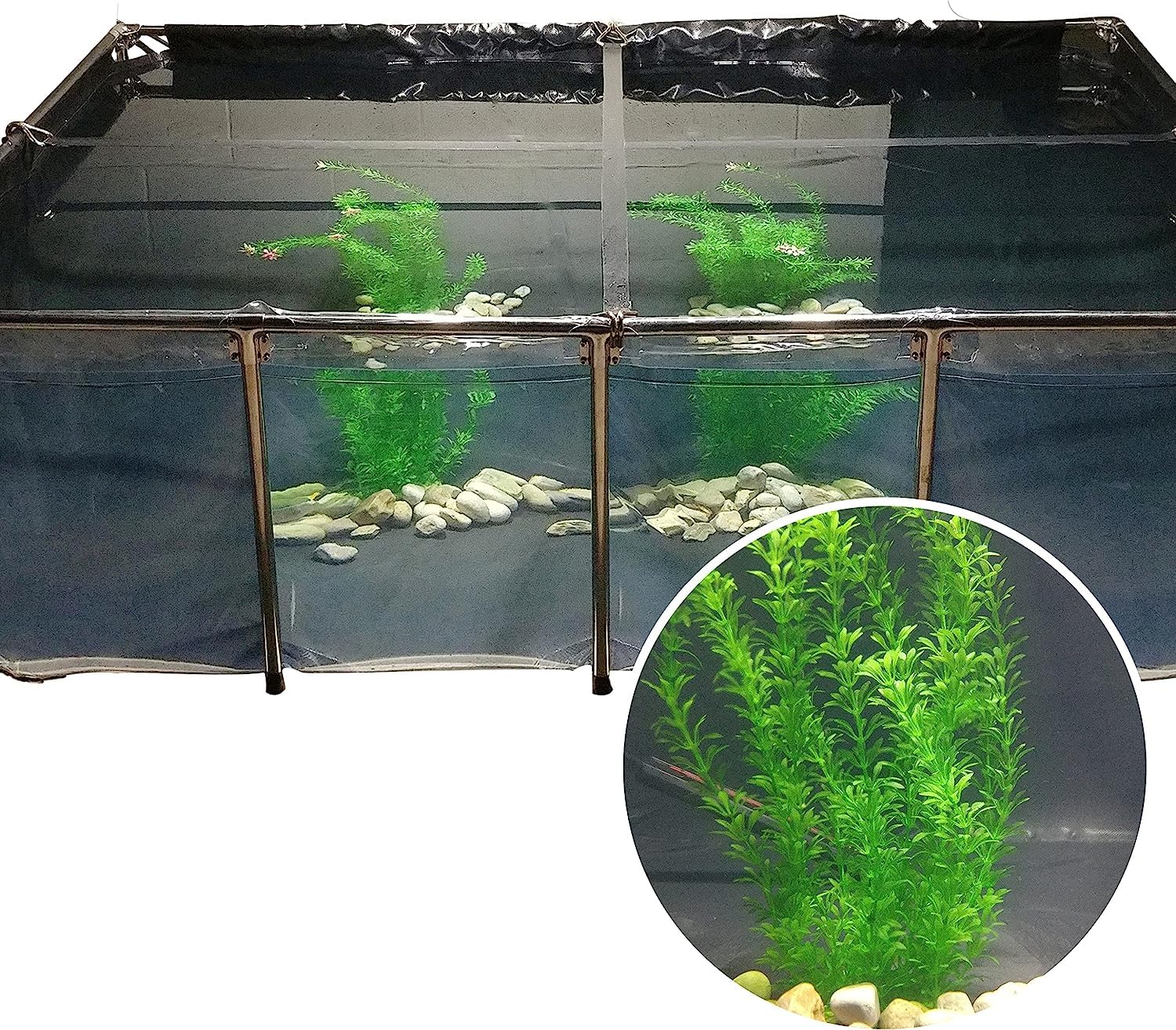 Boswell Aquarium Pool Pond,Fish Ponds For Outside With Transparent Clear Viewing Panel,750 Gallon Water Tank,Pvc Canvas Above Gr