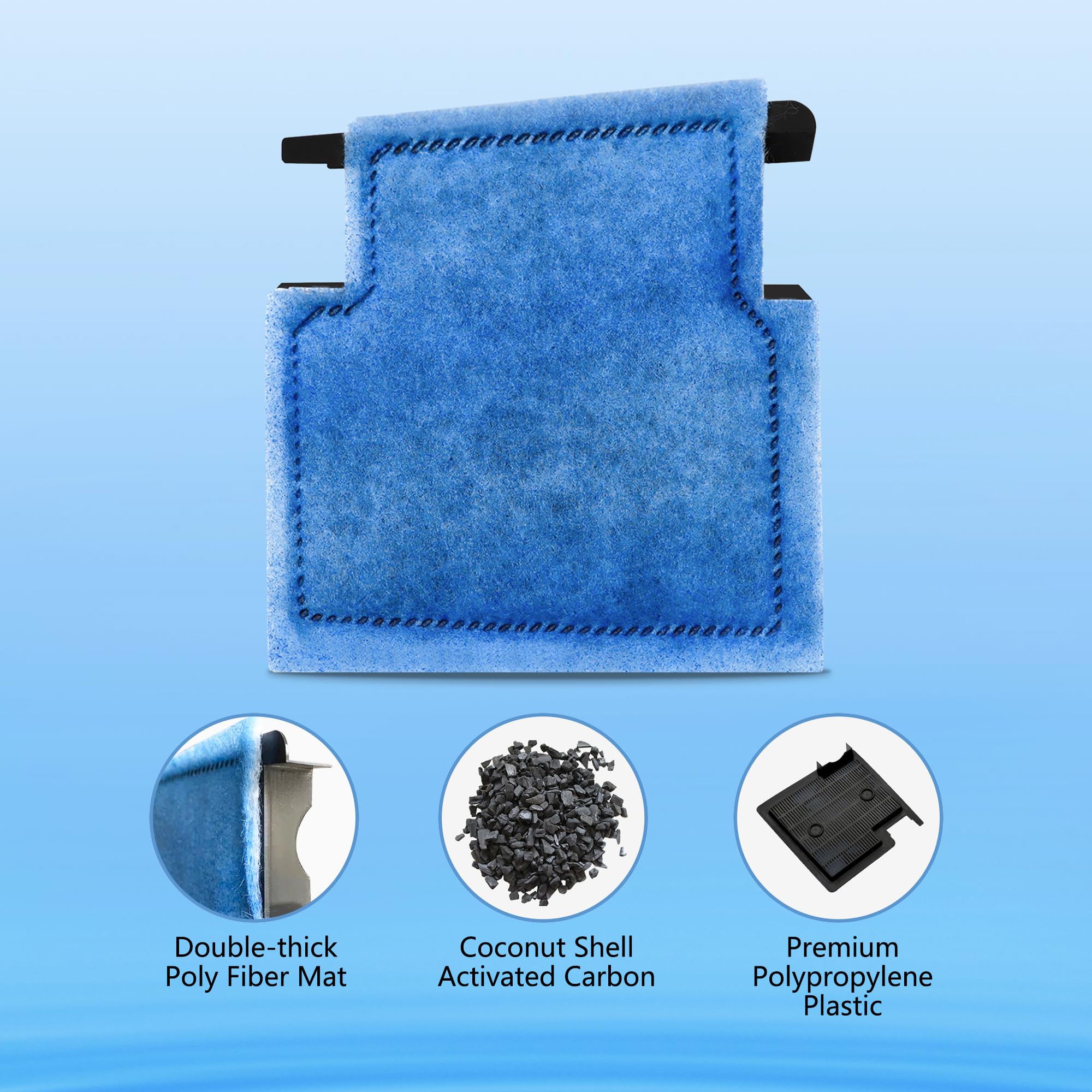 Pewyoke Aquarium Filter Cartridge Replacement Rite-Size A Filter Cartridges 8 Pack Compatible With Power Filters 75/100