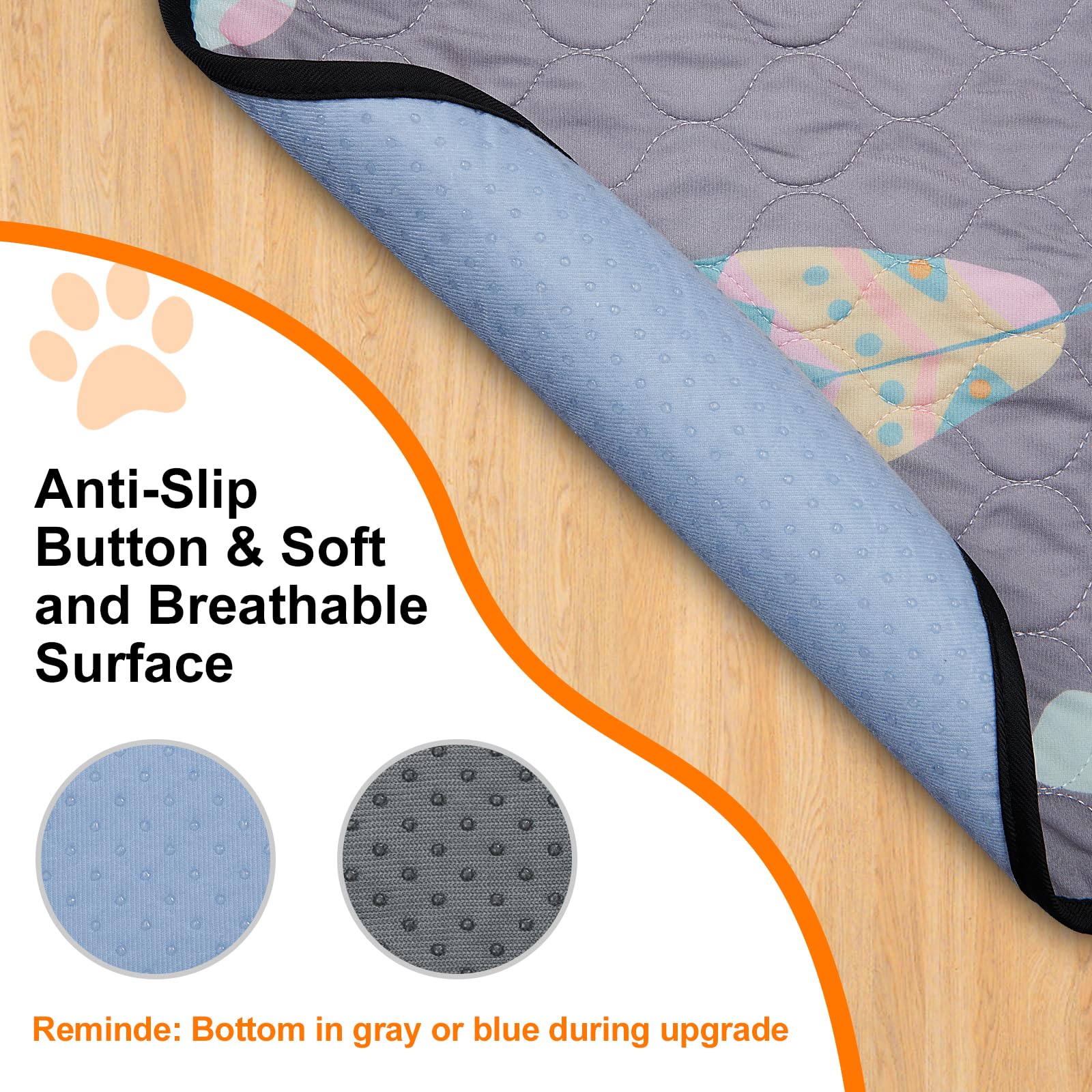 Loobani Washable Pee Pads For Dogs,2 Pack Ultra-Absorbent And Leak-Proof Whelping Pads, Non-Slip Reusable Puppy Waterproof Train