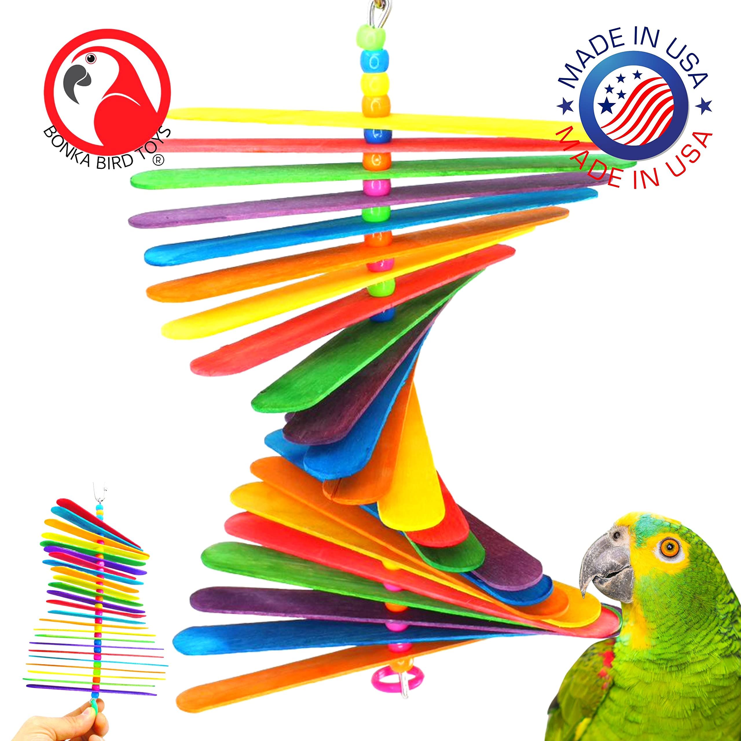 Bonka Bird Toys 867 Big Stick 9.50' X 6', Medium Parrot Chew Cage Toy, Conure, Quaker, Pionus, And Similar