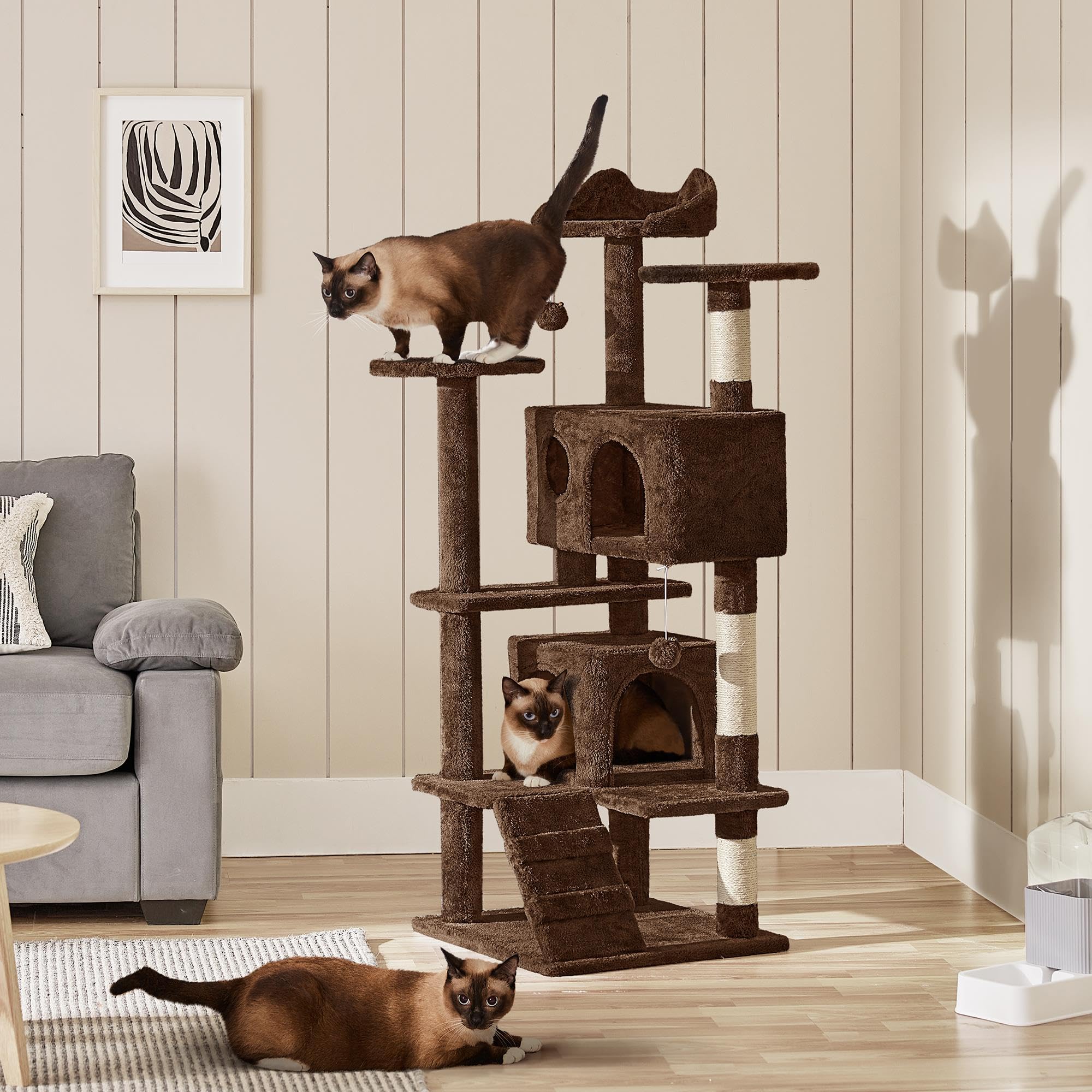 Yaheetech 54In Cat Tree Tower Condo Cat Furniture W/Scratching Post For Kittens Pet House Play