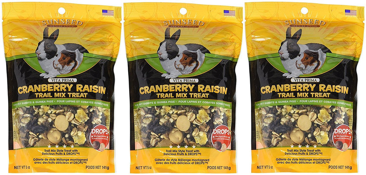 Sunseed Company 36031 Cranberry Raisin Vita Prima Trail Treat For Rabbits And Guinea Pigs, 5 Oz