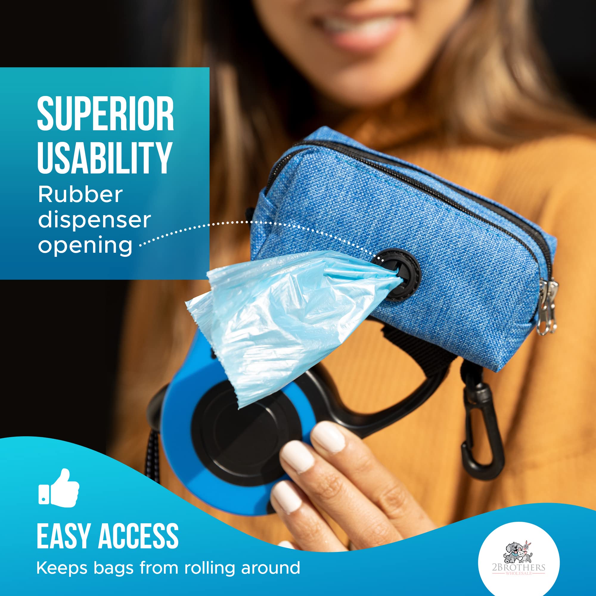 Premium Dog Poop Bag Holder for Leash - Convenient Dog Poop Bag Dispenser with Durable Design - Stylish Accessory for Easy Clean