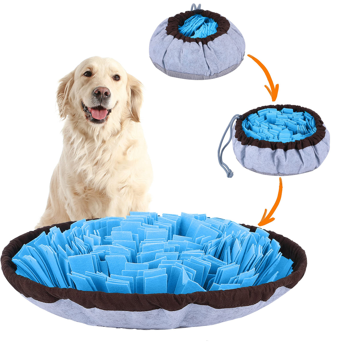 PET ARENA Adjustable Snuffle mat for Dogs, Dog Puzzle Toys, Enrichment Pet Foraging mat for Smell Training and Slow Eating, Stre