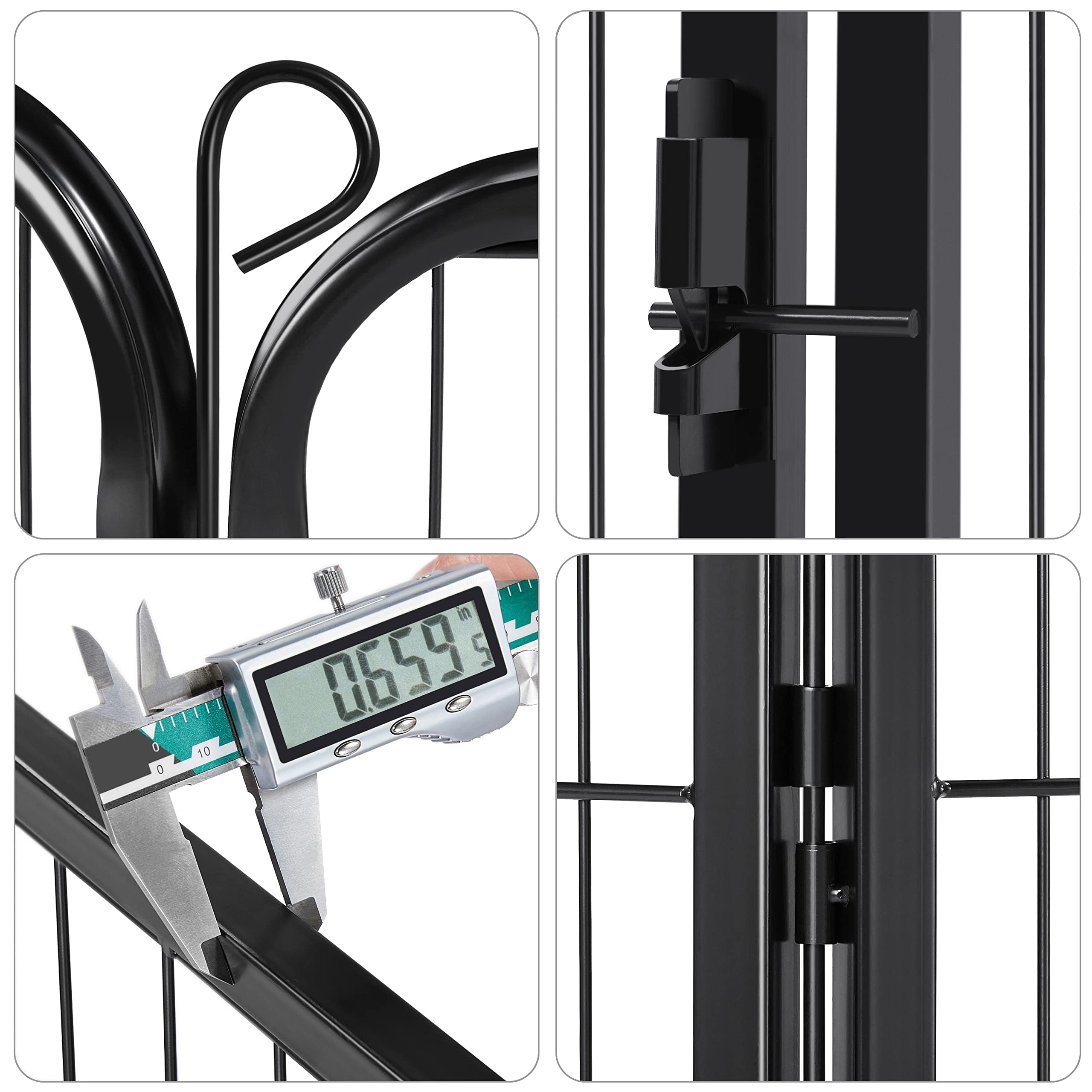 Costoffs 80 X 100 Cm Extra Large 8 Panel Dog Playpen Pet Pen For Small Animals Rabbit Duck Cat Indoor/Outdoor Black