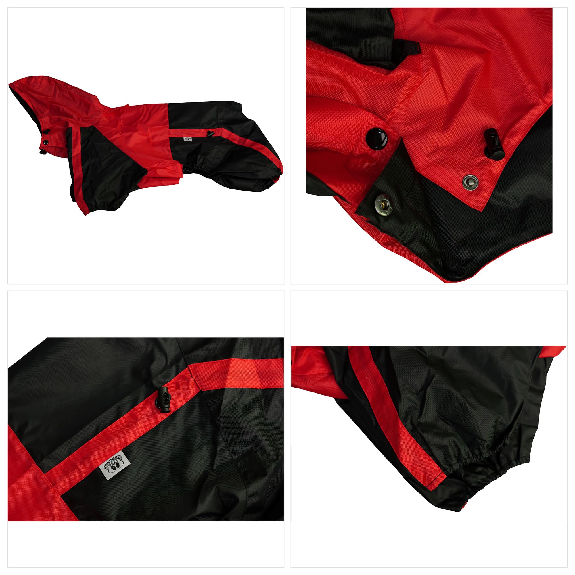 Pet Apparel Large Dog Clothing Raincoat Pet Clothes Rain Coat For Big Large Dogs Red Green Waterproof (L-Xl, Red)