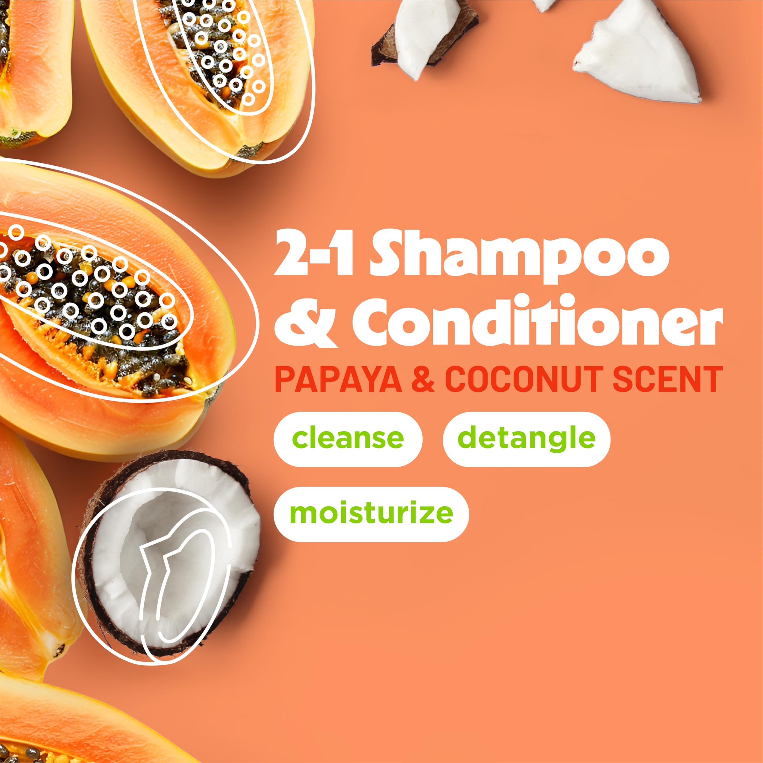 Tropiclean 2-In-1 Dog Shampoo And Conditioner, Moisturizing Dog Detangler, Puppy Safe, Made In The Usa, Papaya Scent, Cat & Kitten Safe, 20Oz.