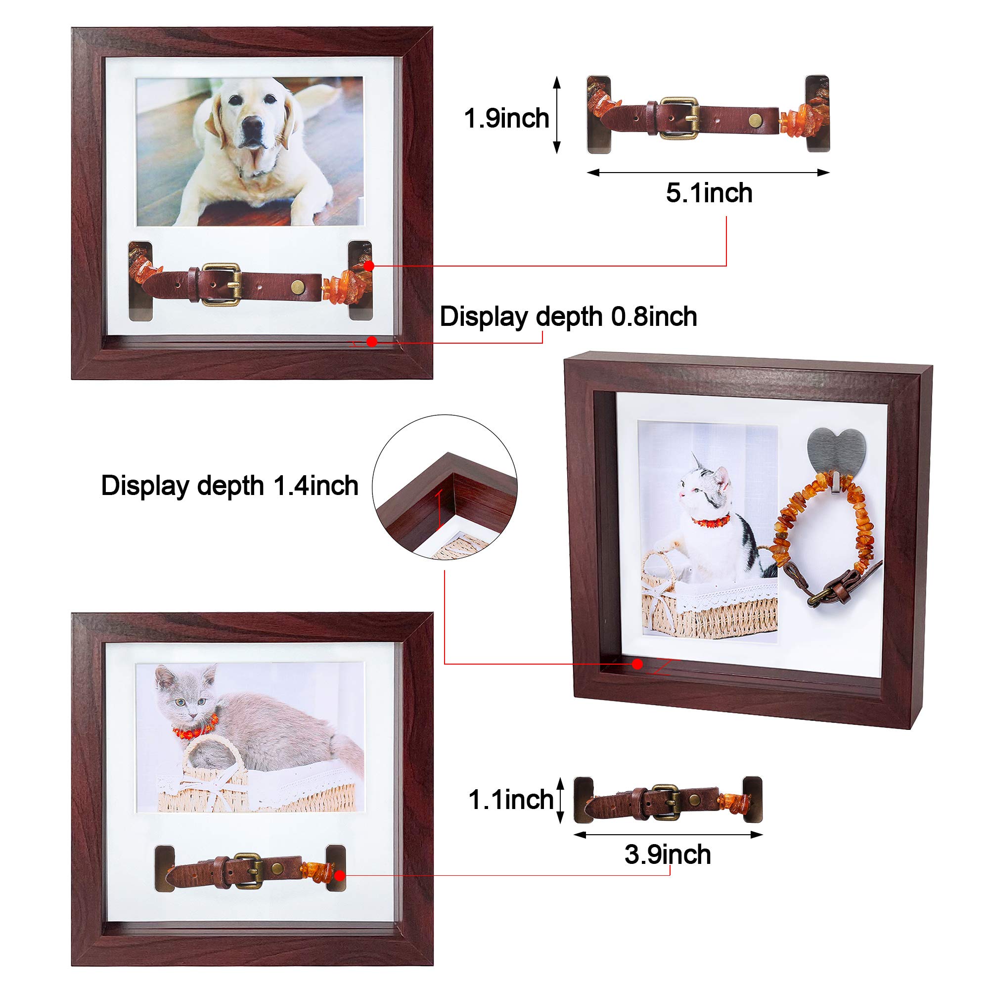 Kcrasan Pet Memorial Picture Frame - Dog Memorial Sentiment Frame For Loss Of Dog Gifts - Pet Collar Frame Remembrance Sympathy Dog Or Cat Tribute Keepsake(Mahogany)