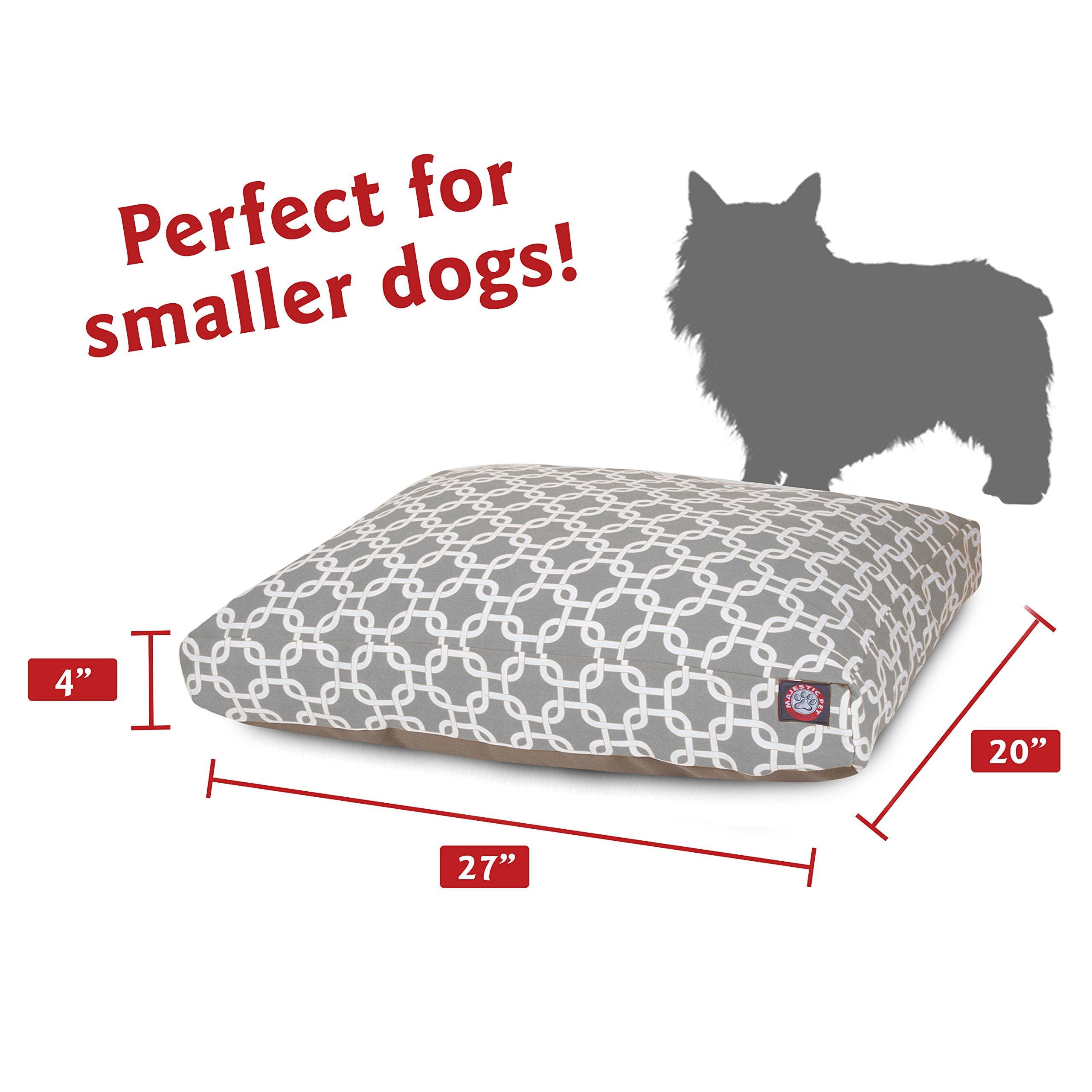 Gray Links Small Rectangle Indoor Outdoor Pet Dog Bed With Removable Washable Cover By Majestic Pet Products