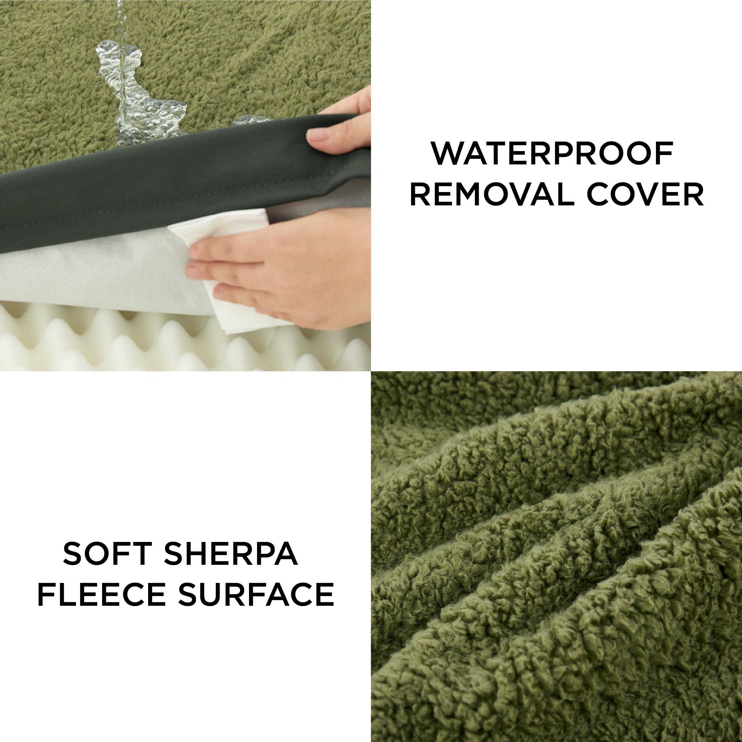 Bedsure Dog Bed Medium Size Dog - Orthopedic Waterproof Puppy Beds With Removable Washable Cover, Egg Crate Foam Pet Mat, Suitab