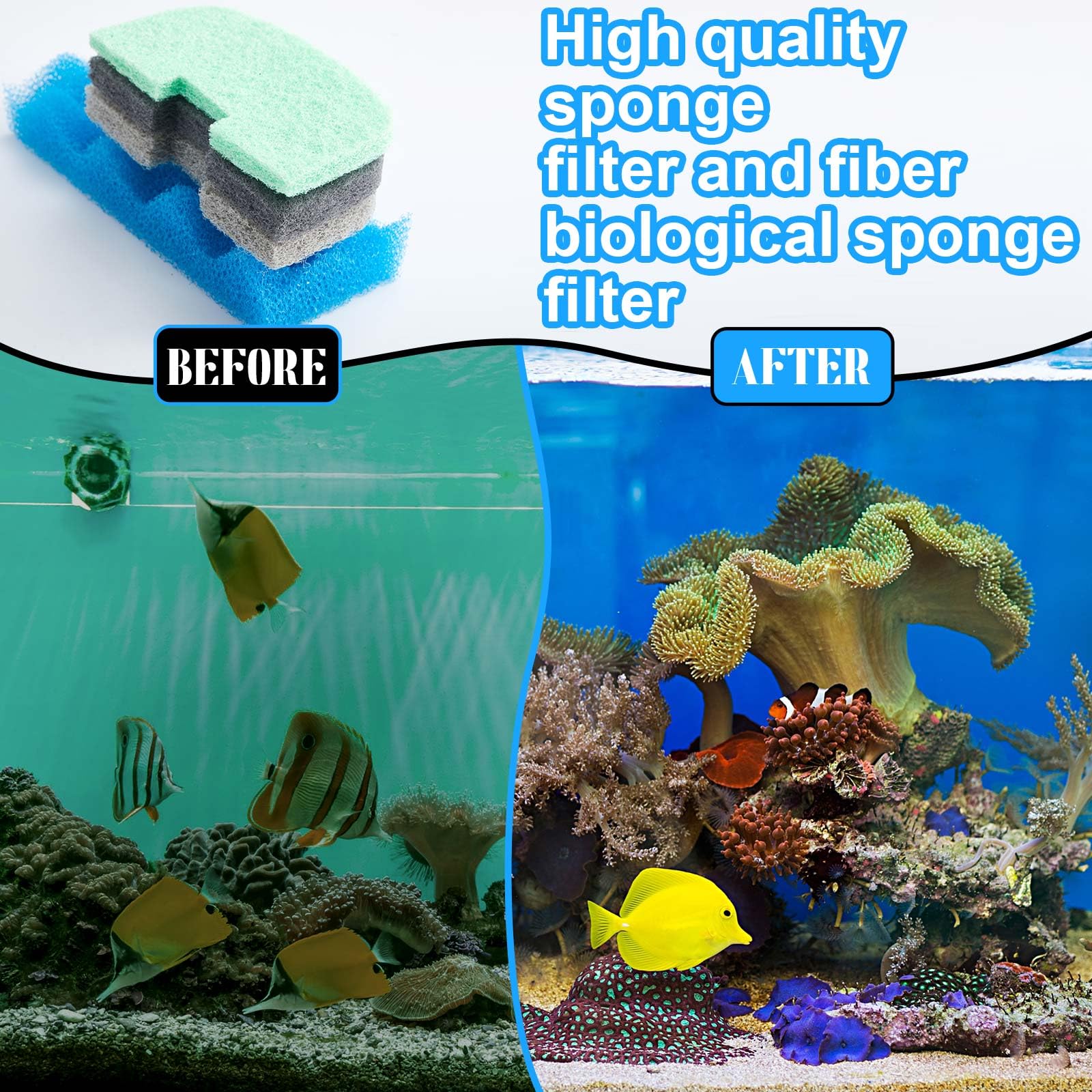 Threlaco 40 Pcs Replacement Filter Media Kit Compatible With Fluval 206/207 Aquarium Filters Including 4 Biological Foams, 12 Am