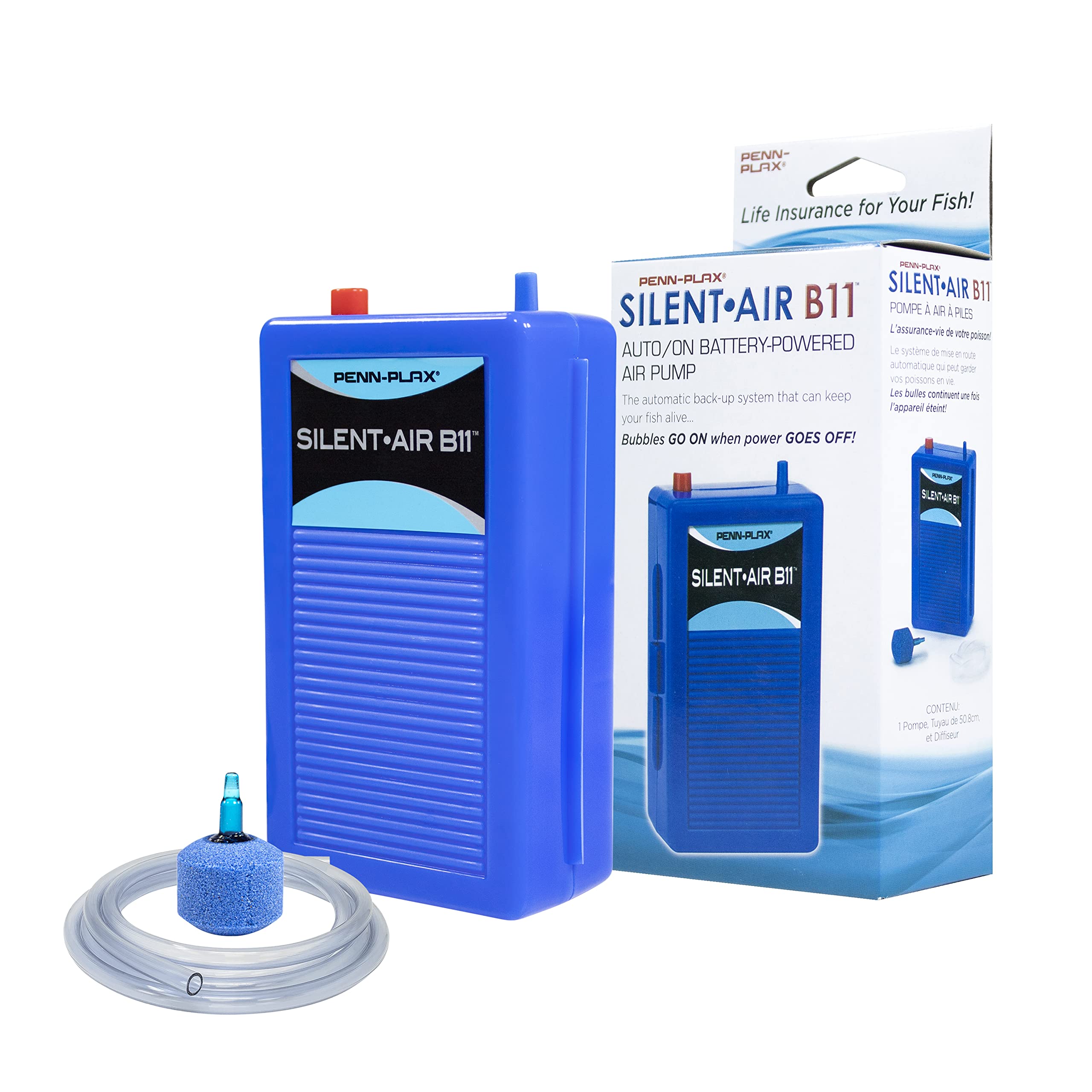 Penn-Plax Silent-Air Aquarium Air Pump - Designed For Emergencies And Power Outages - Ideal For Fish Tanks Up To 29 Gallons