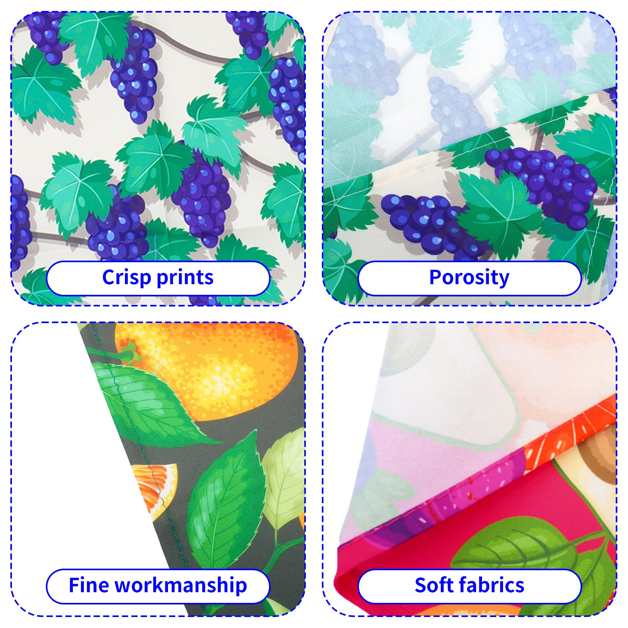 JpGdn 10PCS Dog Bandanas Summer Fruit for for Large Extral Large XL XXL Breed Pink Purple Yellow Blue Kerchief Triangle Bibs Hea