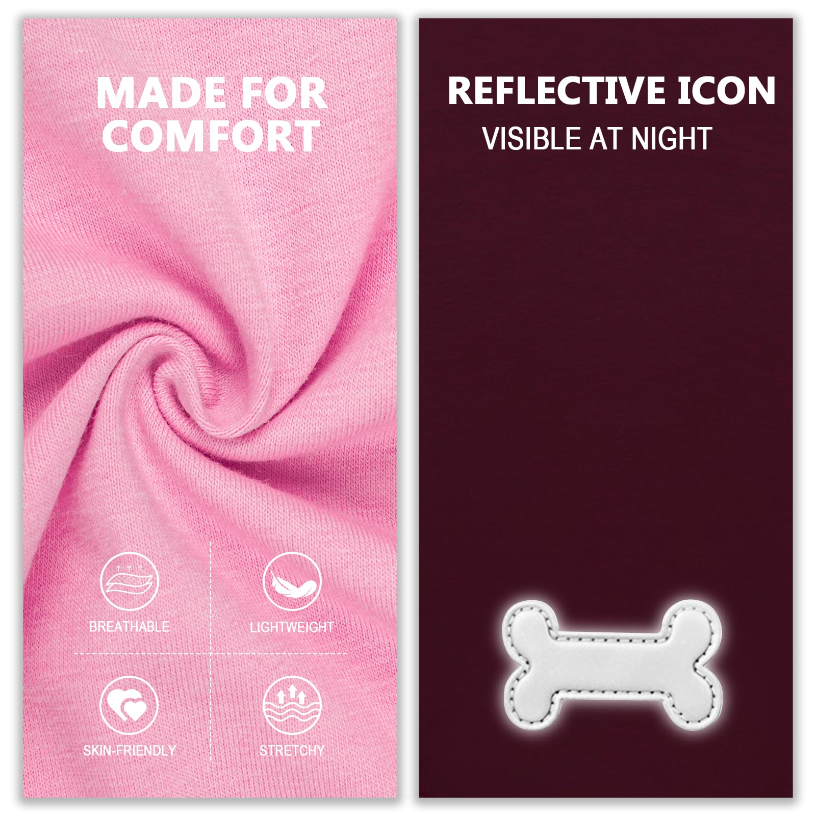 Kyeese 2Pack Dog Shirts Striped T Shirt For Large Dogs Lightweight Clothes Sleeveless Vest Cotton Tank Top, Xxx-Large,Pink+Strip
