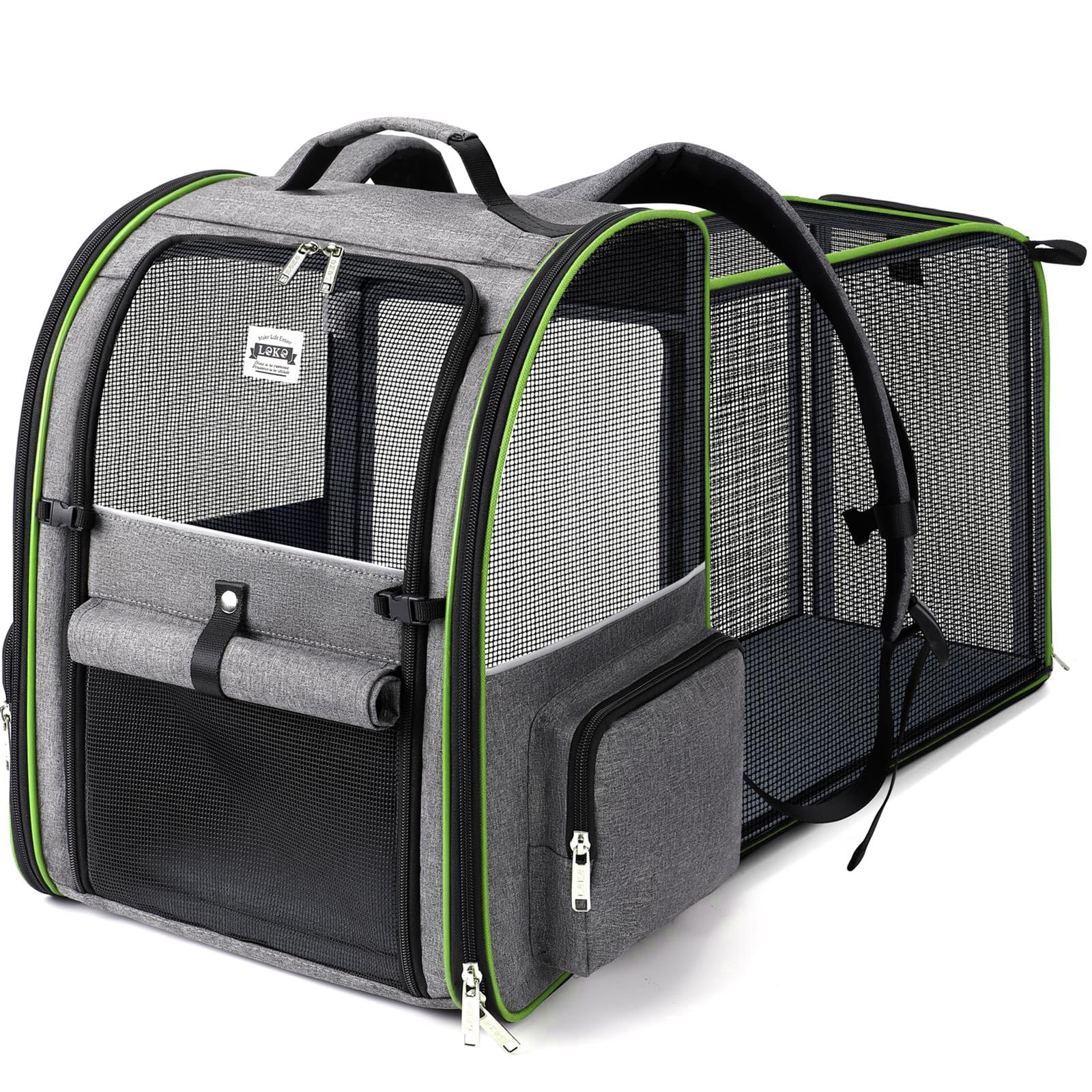 Lekebobor Large Cat Backpack Carrier Expandable Pet Carrier Backpack for Small Dogs Medium Cats Fit Up to 18 Lbs,Dogs Foldable P