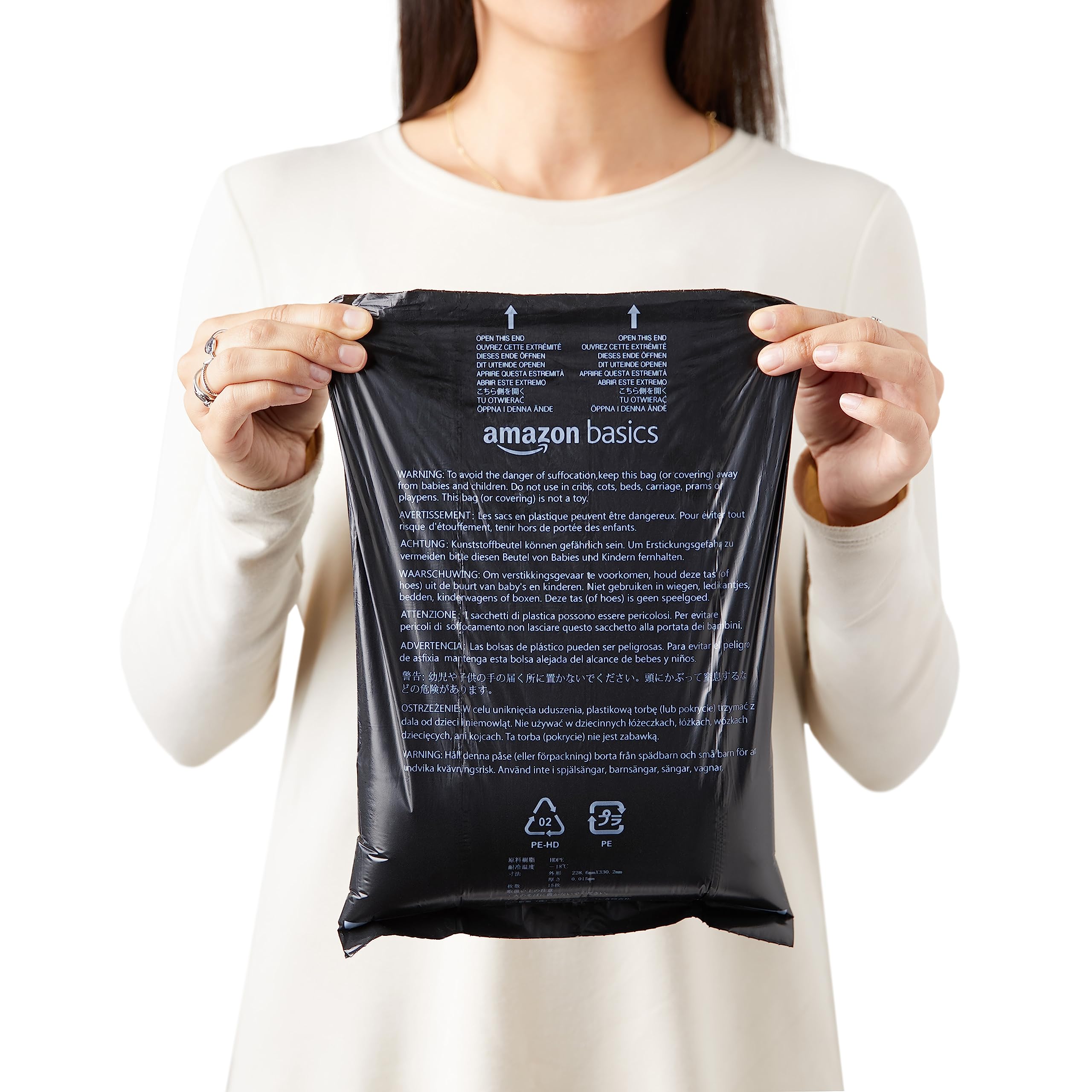 Amazon Basics Leak Proof Dog Poop Bags with Dispenser & Leash Clip, Unscented, 900 Count (60 Packs of 15), Black, 13 x 9 Inch