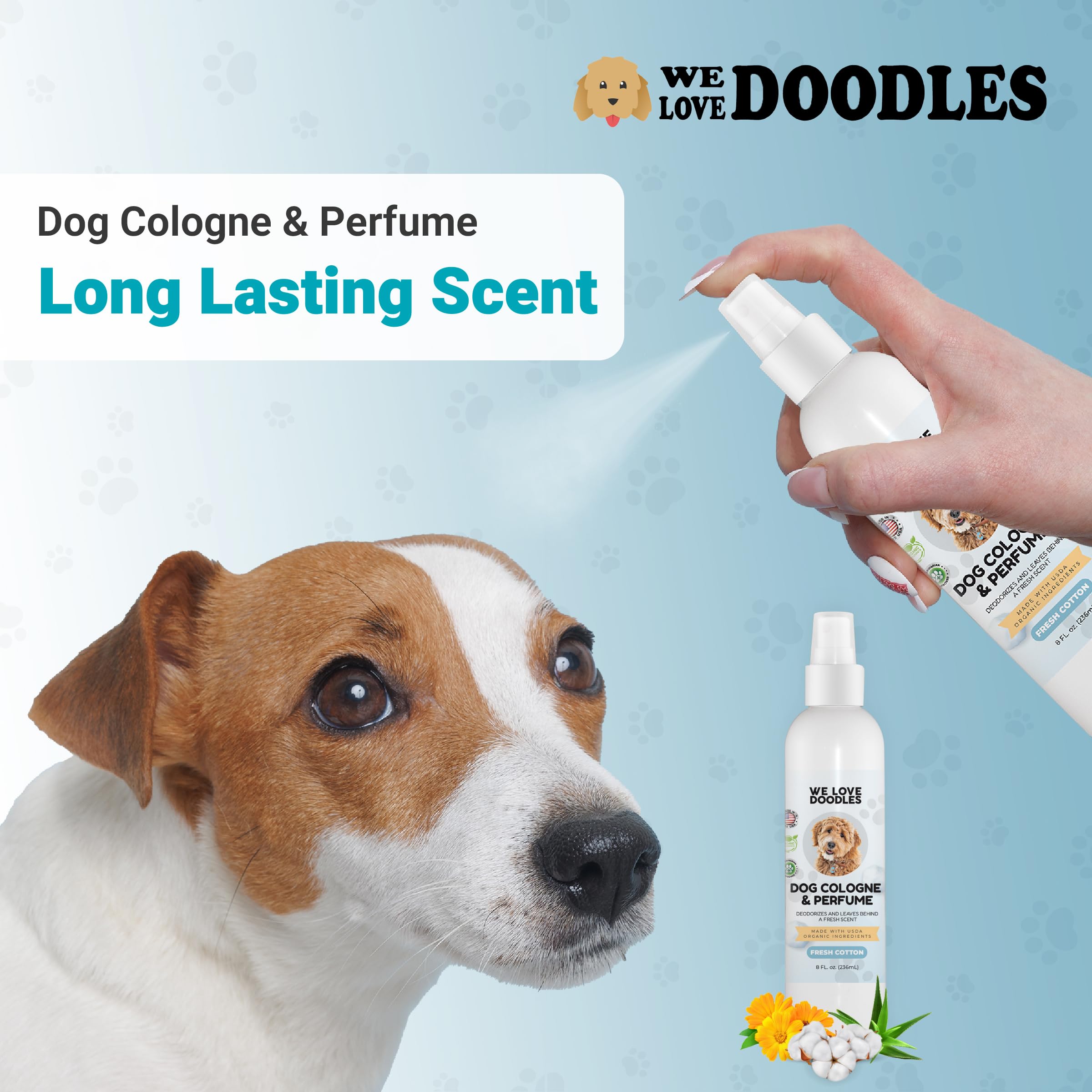 Dog Cologne & Perfume, Deodorizing, Organic, Made In USA, Long Lasting After Bath, Deodorant For Smelly Dogs, Pawfume For Pets,
