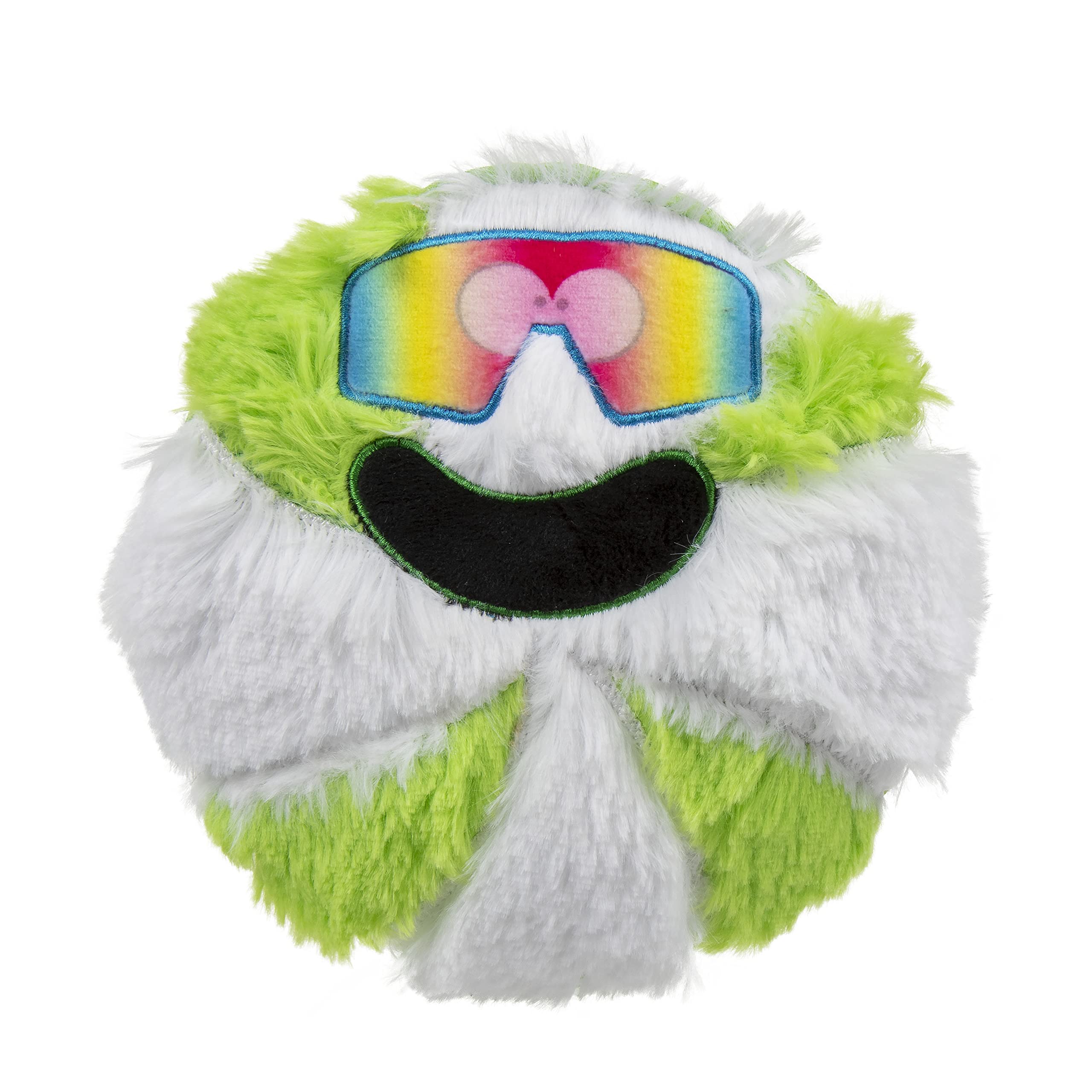 Godog Holiday Collection Mixed Materials Tpe-Plush Cool Mint Squeaky Dog Toy, Chew Guard Technology - Green/White, One Size