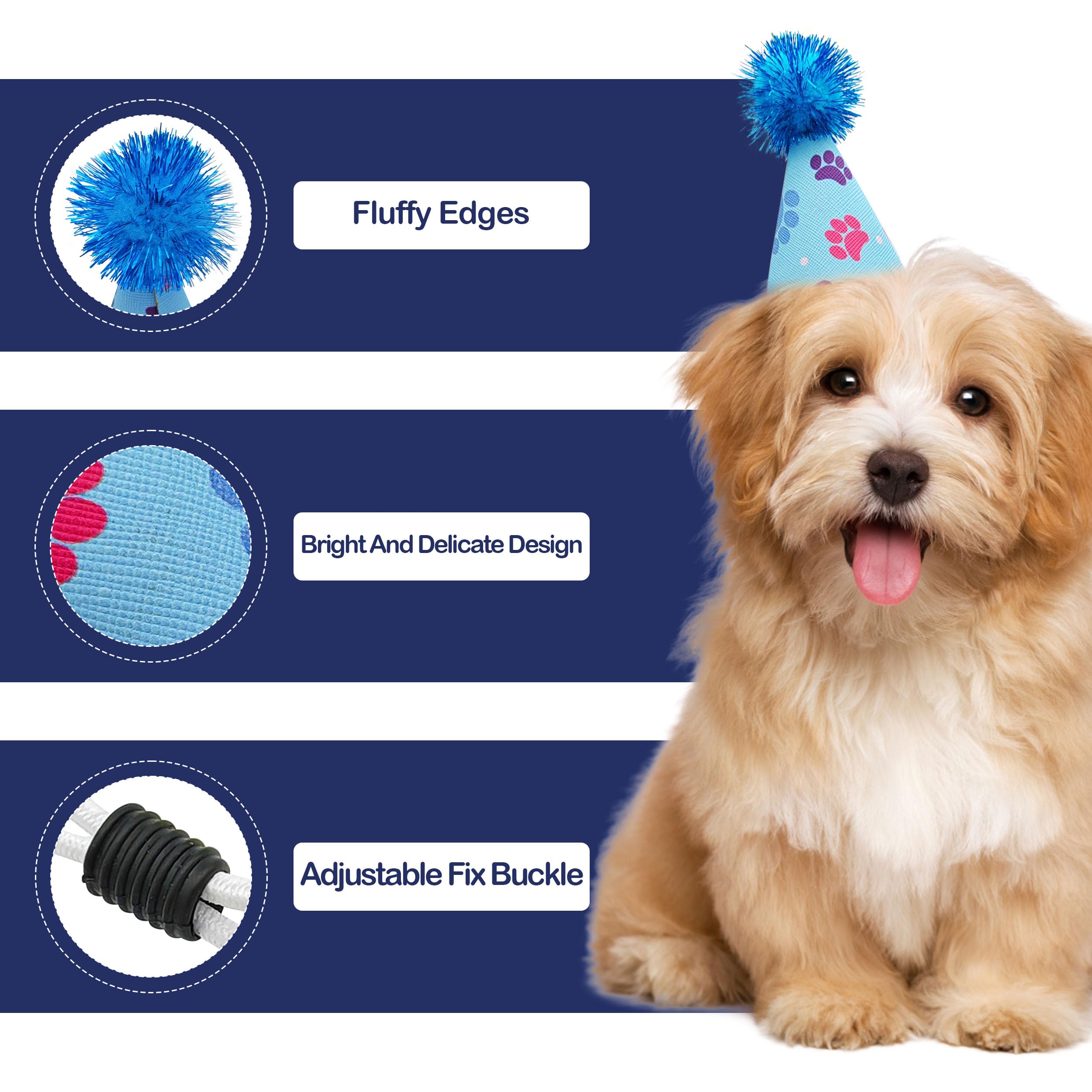 Jpgdn 6Pcs/Pack Mini Dog Party Hats For Small Xs Cat Puppy Doggie Kitten Rabbit Stuffed Animals Birthday Holiday Party Grooming