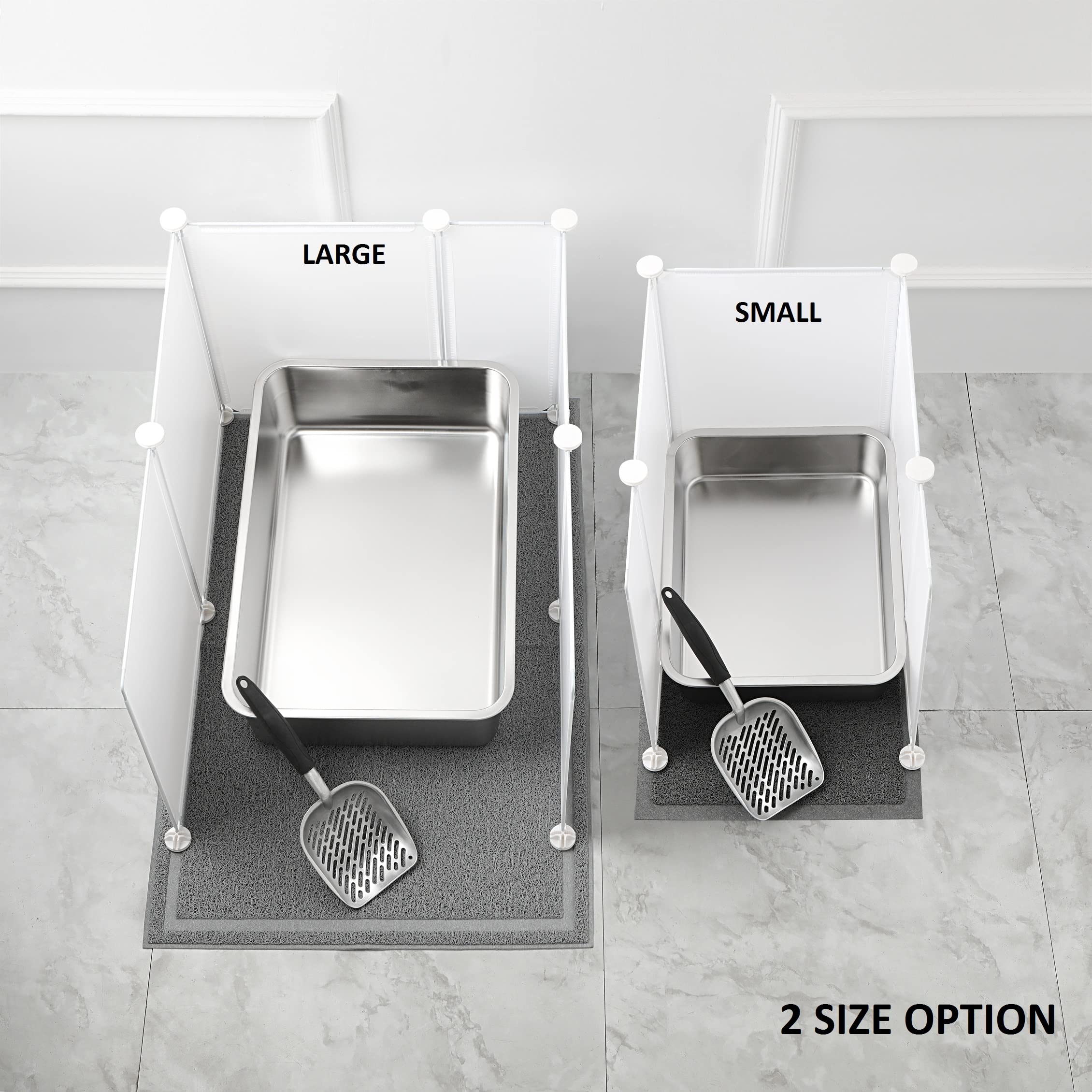 Meexpaws Extra Large Giant Stainless Steel Litter Box For Cats (24            16            6      ) | Non Stick | Odor Control