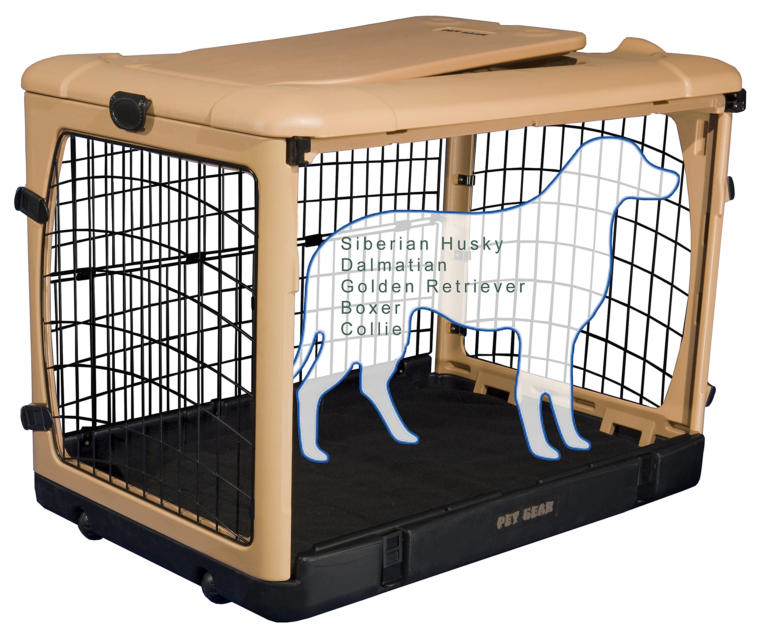 Pet Gear The Other Door 4 Door Steel Crate for Dogs/Cats, 42, Tan
