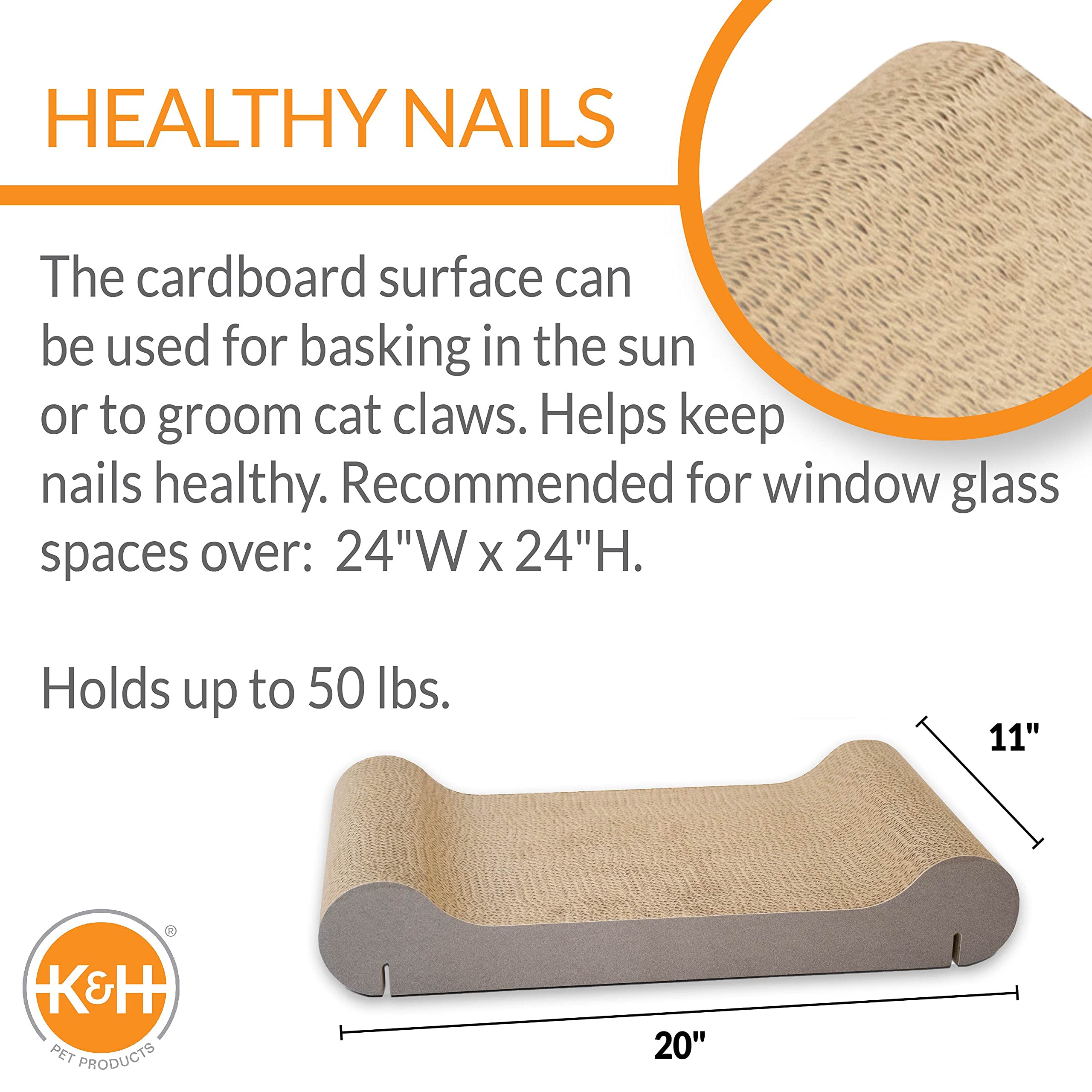 K&H Pet Products Ez Mount Cat Scratcher Kitty Sill Window Sill Cat Bed, Cat Window Bed Cat Furniture Cat Window Hammock, Sturdy Cat Window Perch For Large Cats, Cat Hammock For Window Cat Perch