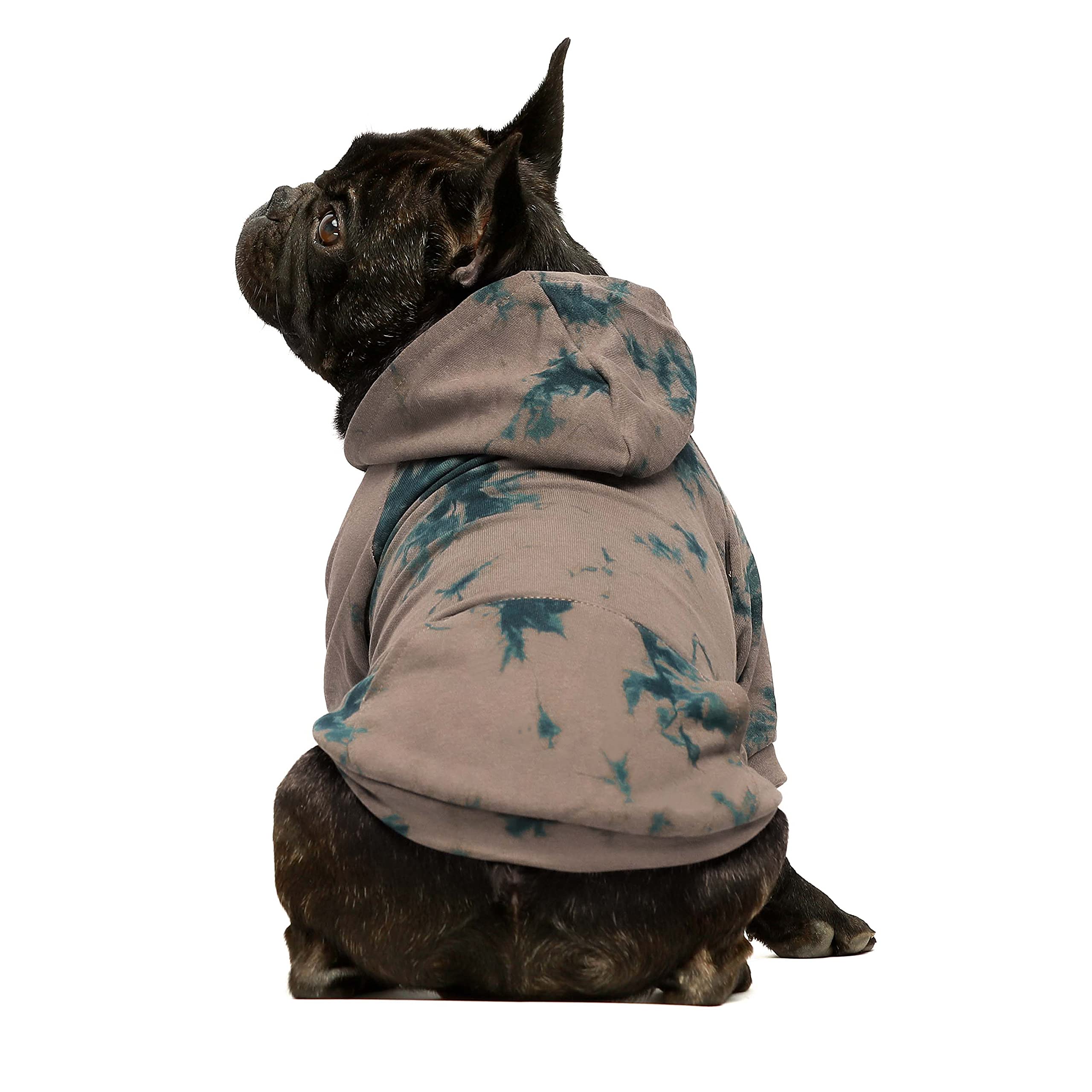 Fitwarm Tie Dye Dog Hoodie Puppy Sweatshirt Pocket Doggie Winter Clothes Sweatshirt Pet Hooded Coat Cat Jackets Apparel X-Small