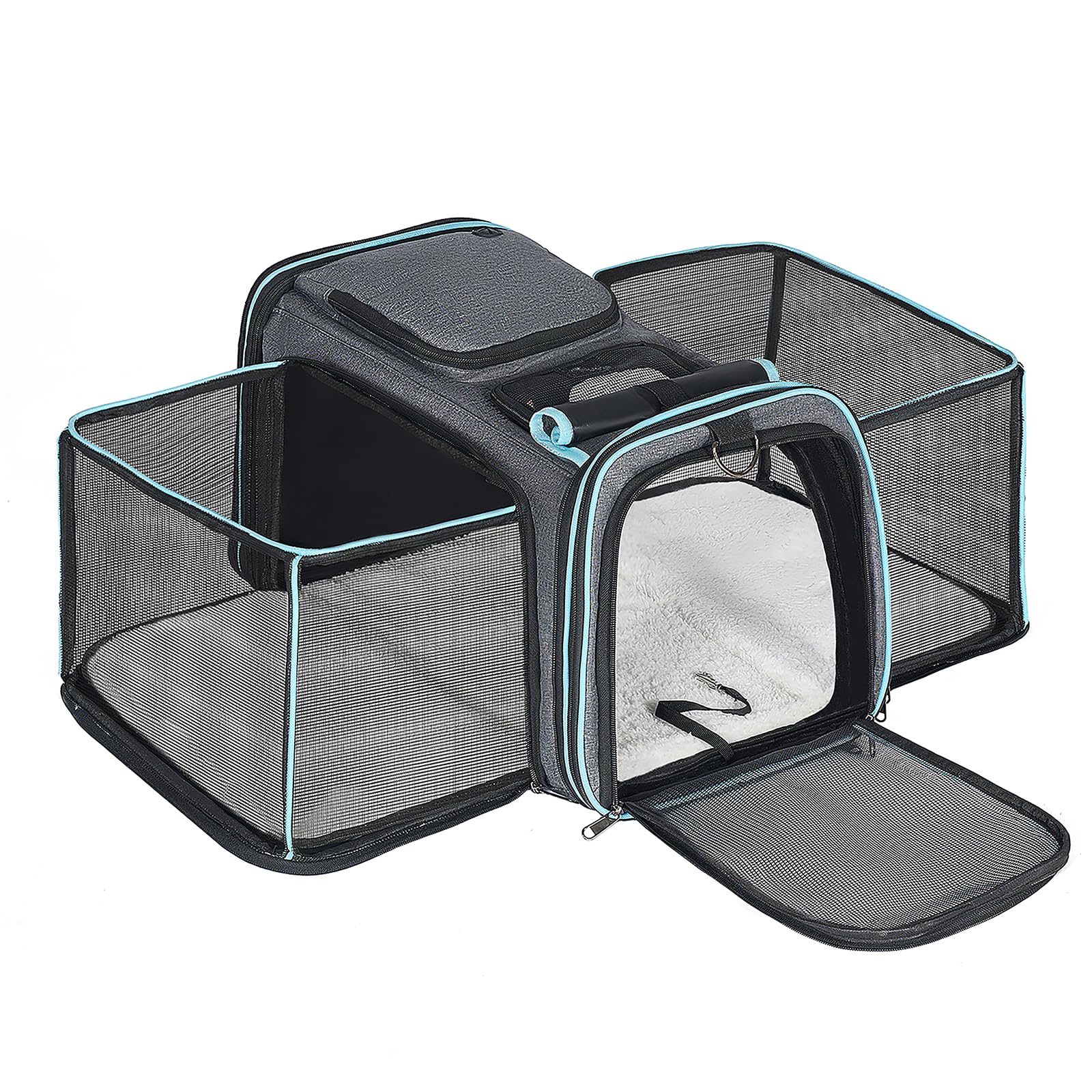 Pesen Expandable Dog & Cat Carrier, Airline Approved Soft Pet Carrier, Breathable & Collapsible Design, Ideal for Small Dogs, Ca