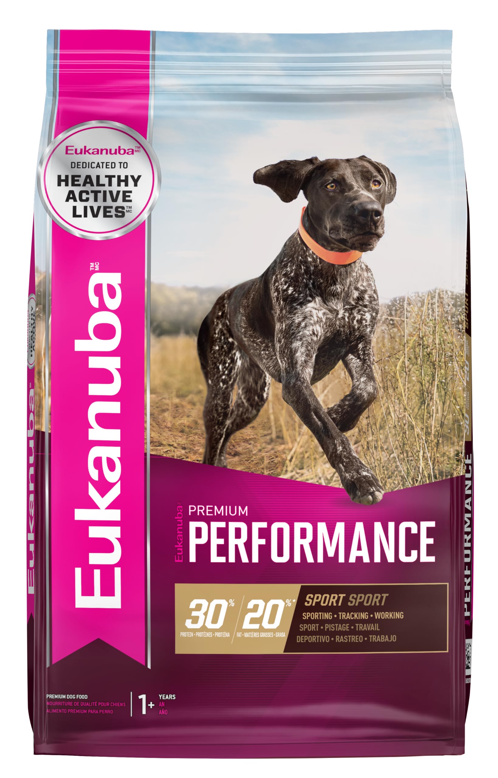 Eukanuba Premium Performance 30/20 Sport Dry Dog Food, Dry Dog Food with Protein and Fat to Support Optimal Energy, 28 lb Bag