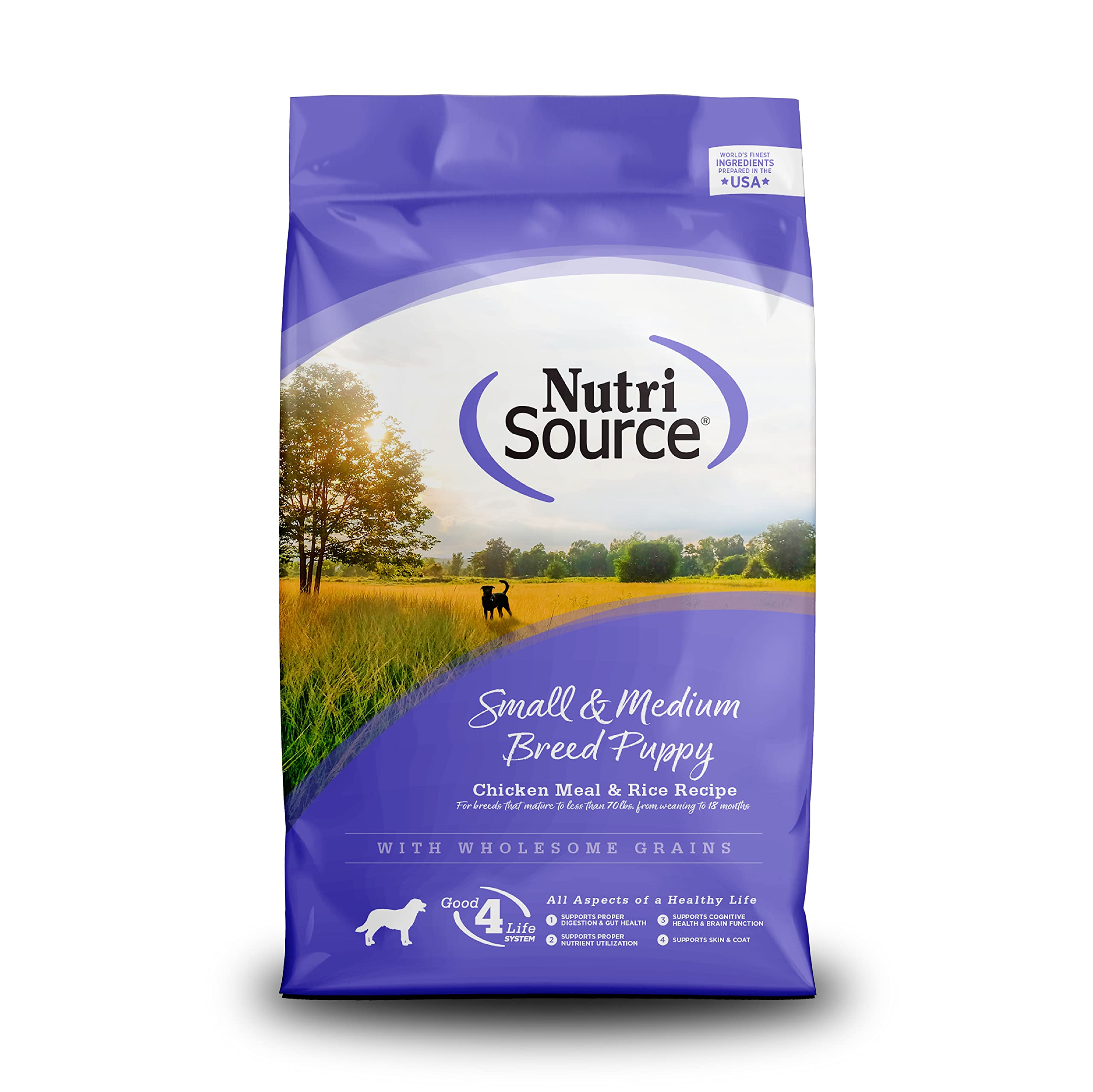 NutriSource Puppy Food, Made with Chicken Meal and Rice, Small Breed, with Wholesome Grains, 30LB, Dry Dog Food