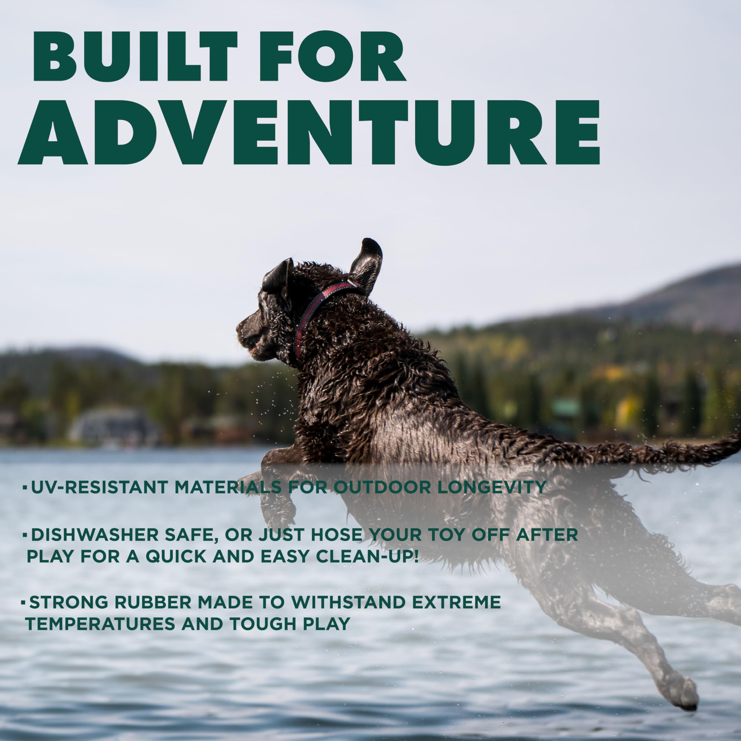 Hound2O Outdoor Dog Toys - Tug Ball, Yellow - Tough, Engaging, & Interactive Chew Toys - Chew, Chase, & Fetch - Durable Material