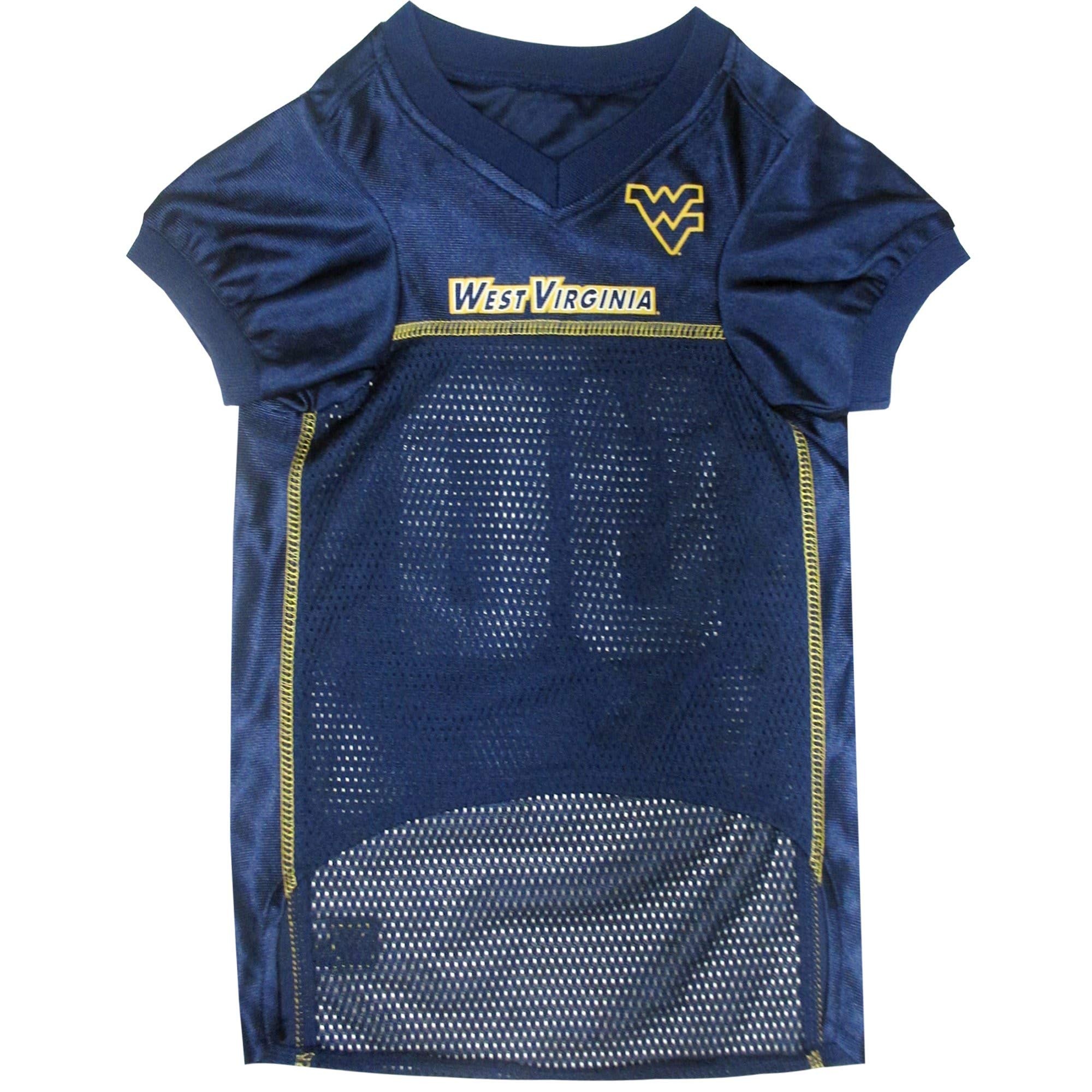 Pets First NCAA College West Virginia Mountaineers Mesh Jersey for DOGS & CATS, Large. Licensed Dog Jersey with your Favorite Fo