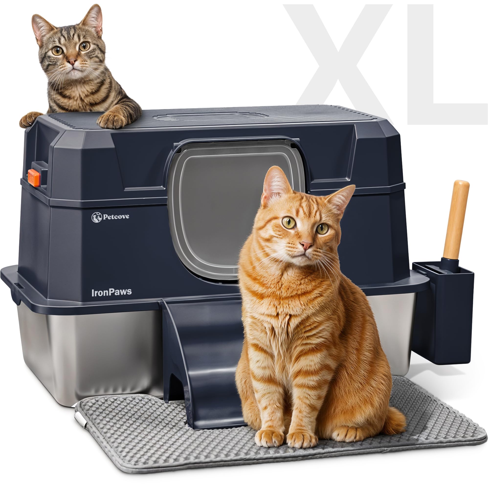 Stainless Steel Litter Box With Lid Stainless Steel Cat Litter Box Xl High Sides Metal Litterbox Large Kitty Litterbox Enclosed 