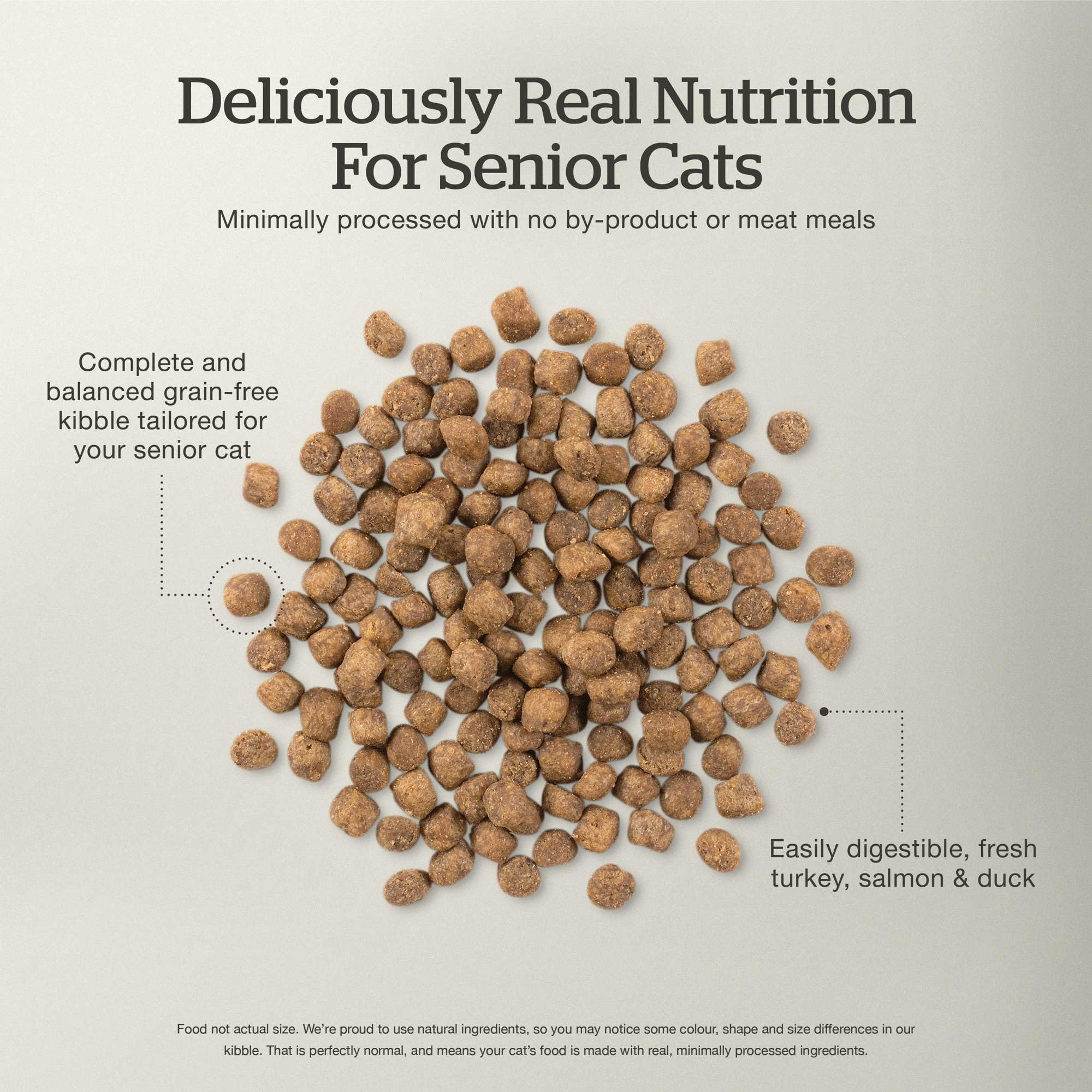 Now Fresh Grain-Free Senior Dry Cat Food with Turkey, Salmon & Duck, Premium Kibble Made with Real Poultry & Fish, Chicken-Free