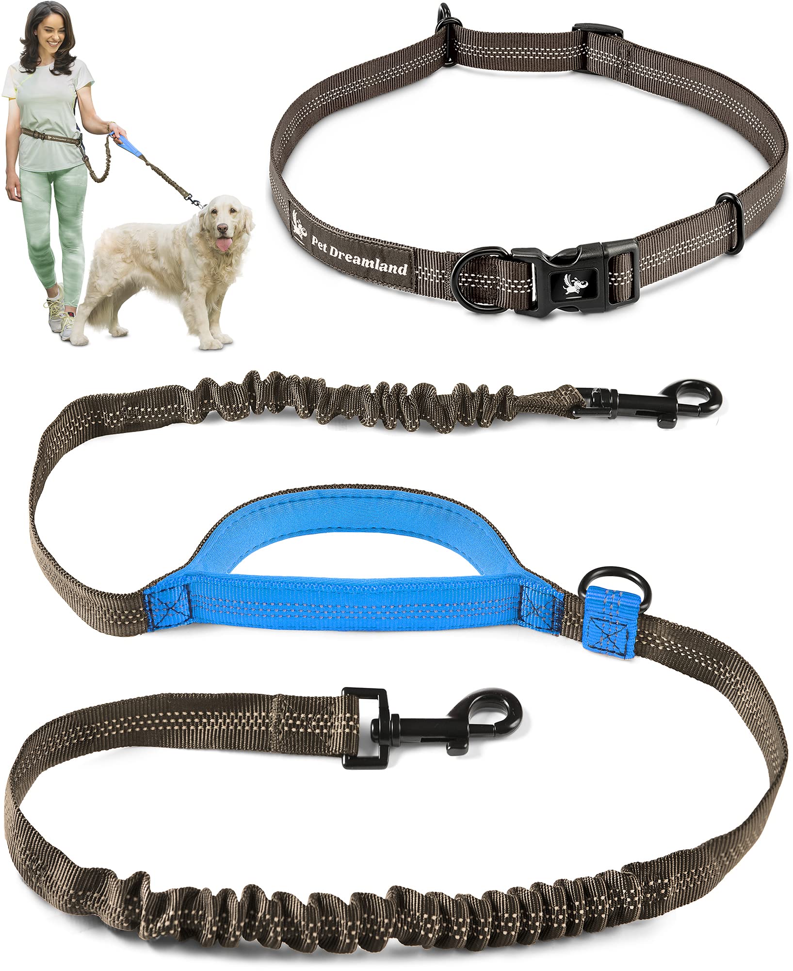 Exquisite Hands-Free Dog Leash - Perfect For Active Pet Owners Comfortable, Durable & Ideal For Running, Walking, Hiking - Premi