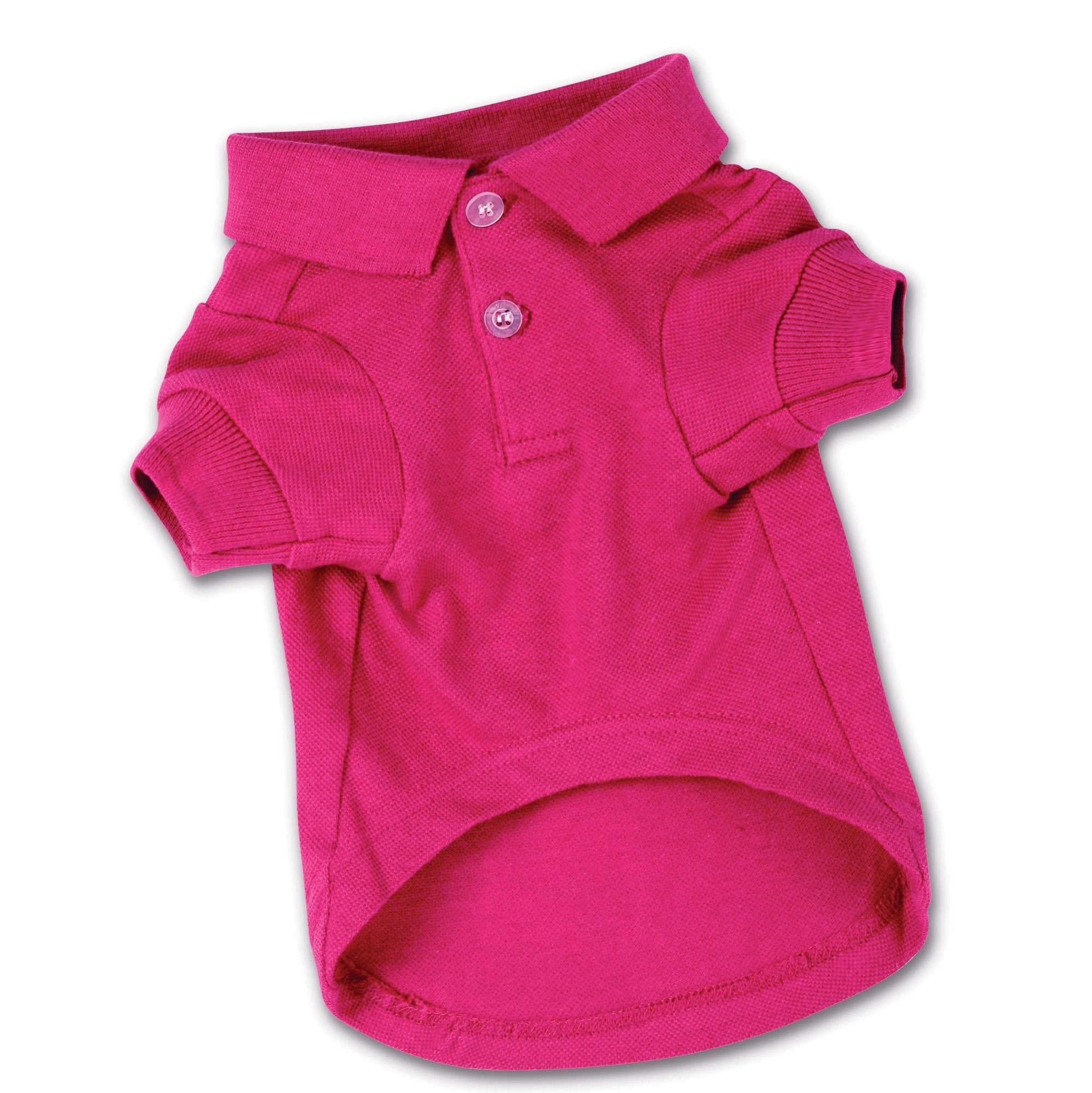 Zack & Zoey Cotton Polo Shirt For Dogs, 20' Large, Raspberry Sorbet