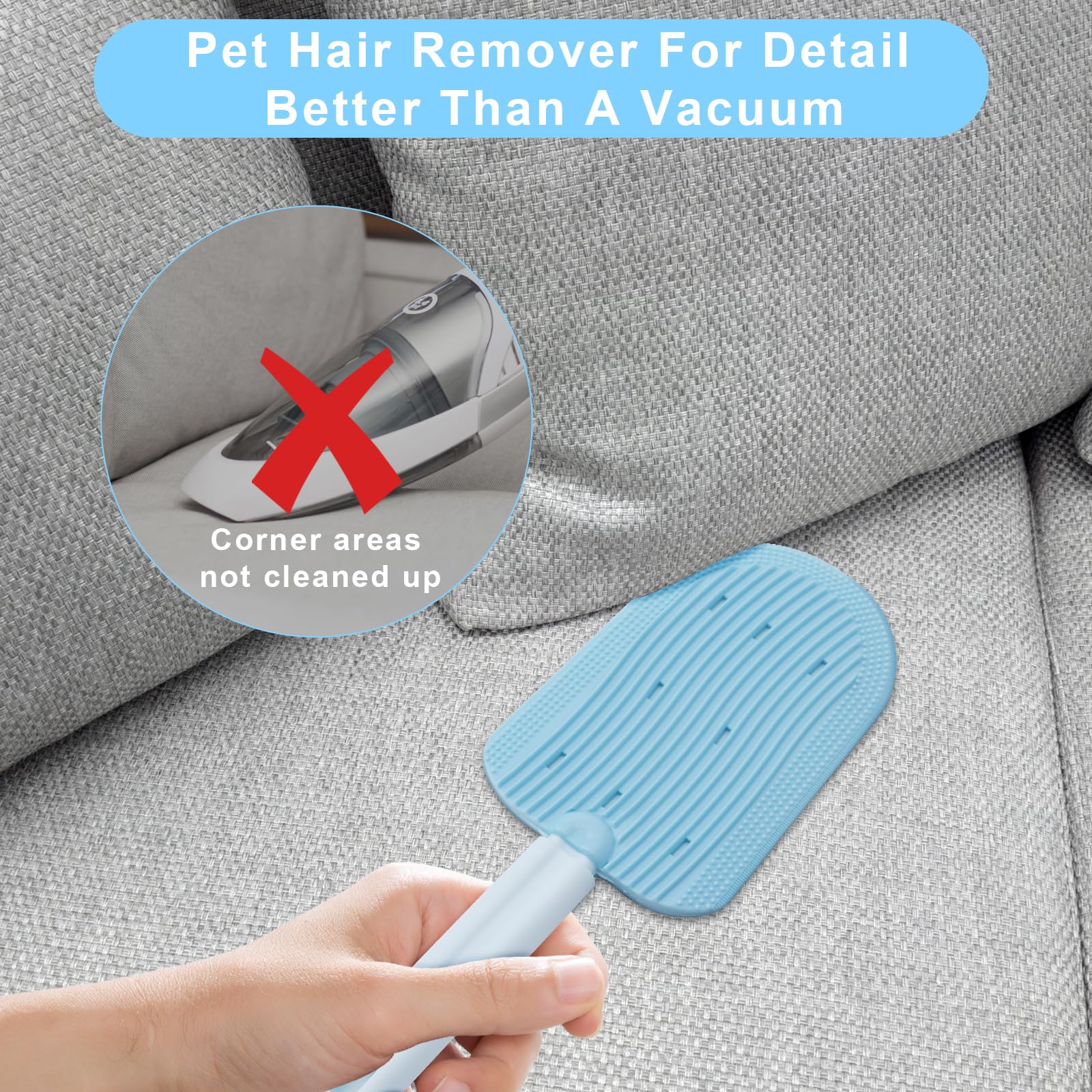 Roofurn 2024 New Upgrade Pet Hair Removal Tool, Cat Fur Remover For Furniture Couch, Dog Hair Carpet Scraper For Car Detailing,