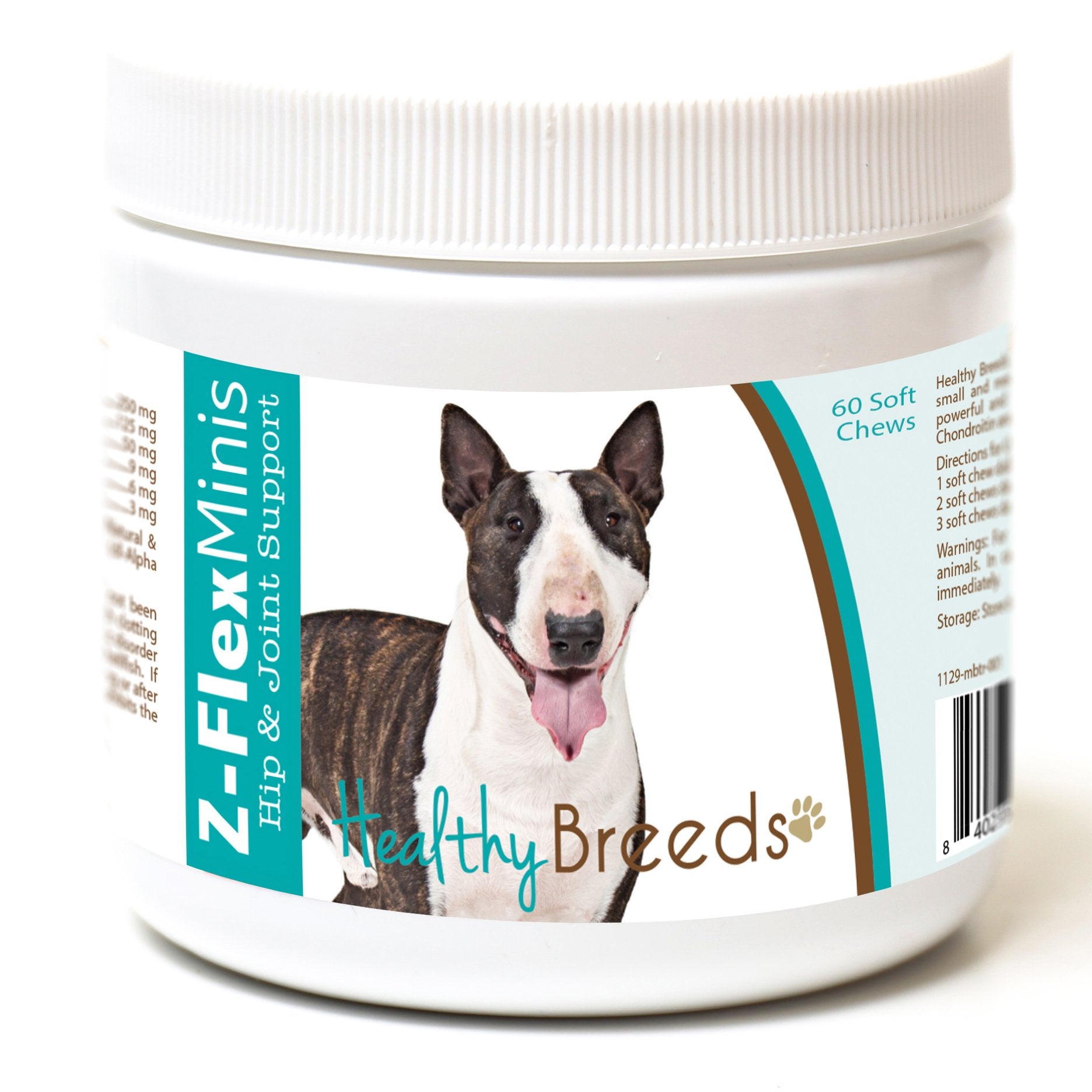 Healthy Breeds Miniature Bull Terrier Z-Flex Minis Hip and Joint Support Soft Chews 60 Count