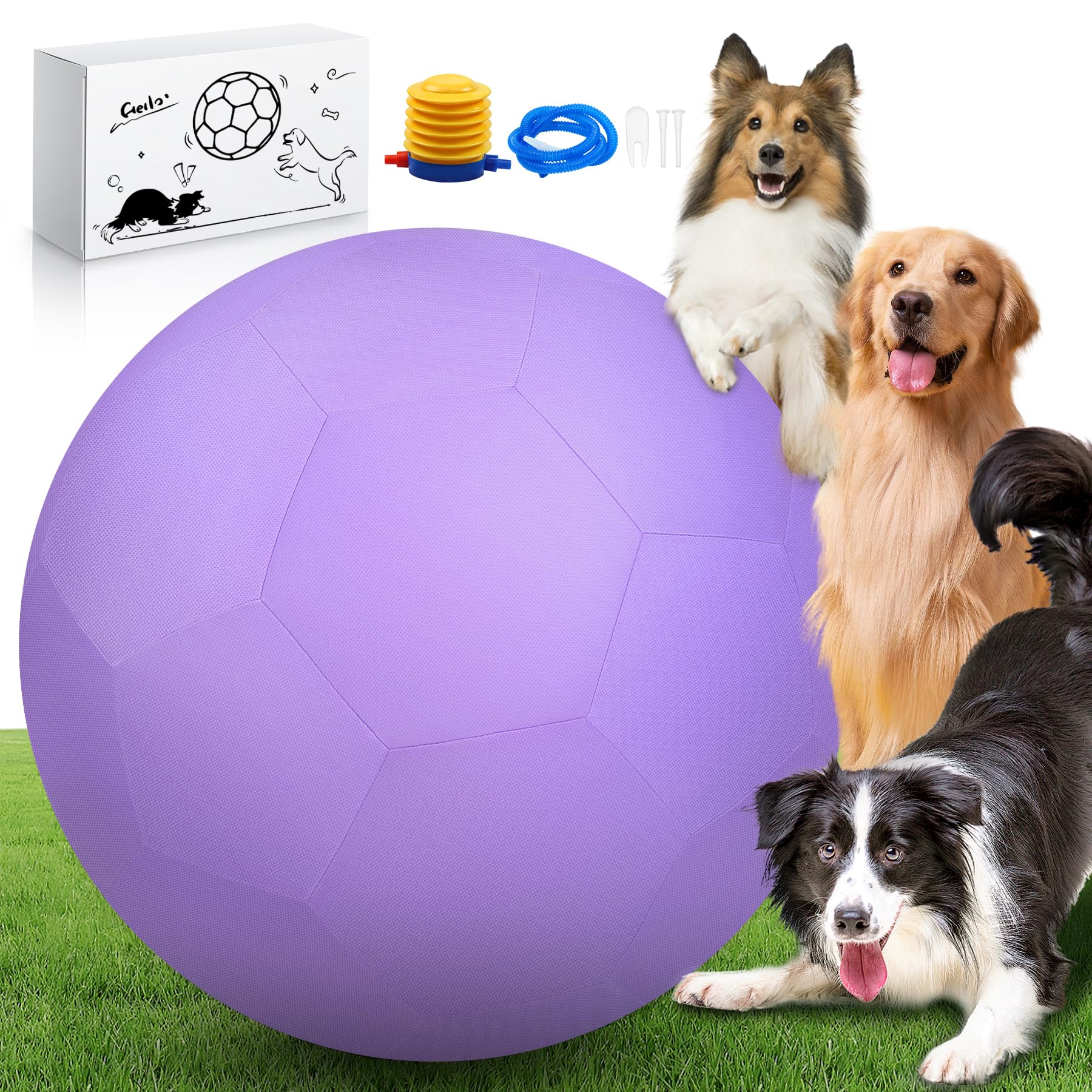 Qdoleq 25'' Herding Ball For Dogs And Horses, Durable Waterproof Dog Toy, Dual-Layer Large Interactive Pet Play Ball For Austral
