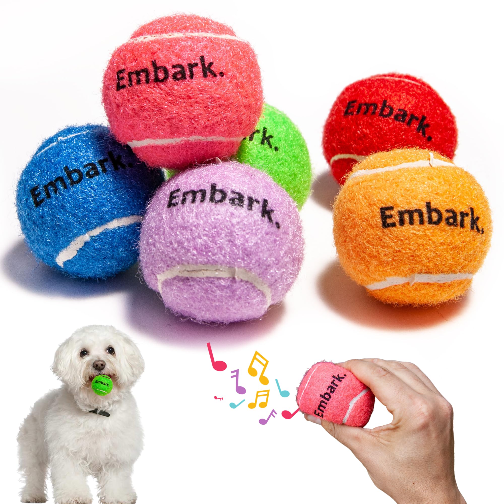 Colorful Squeaky Tennis Balls For Small Dogs And Puppies - 1.5 Inch - 12 Pack - Dog Training Toys For Positive Reinforcement, In