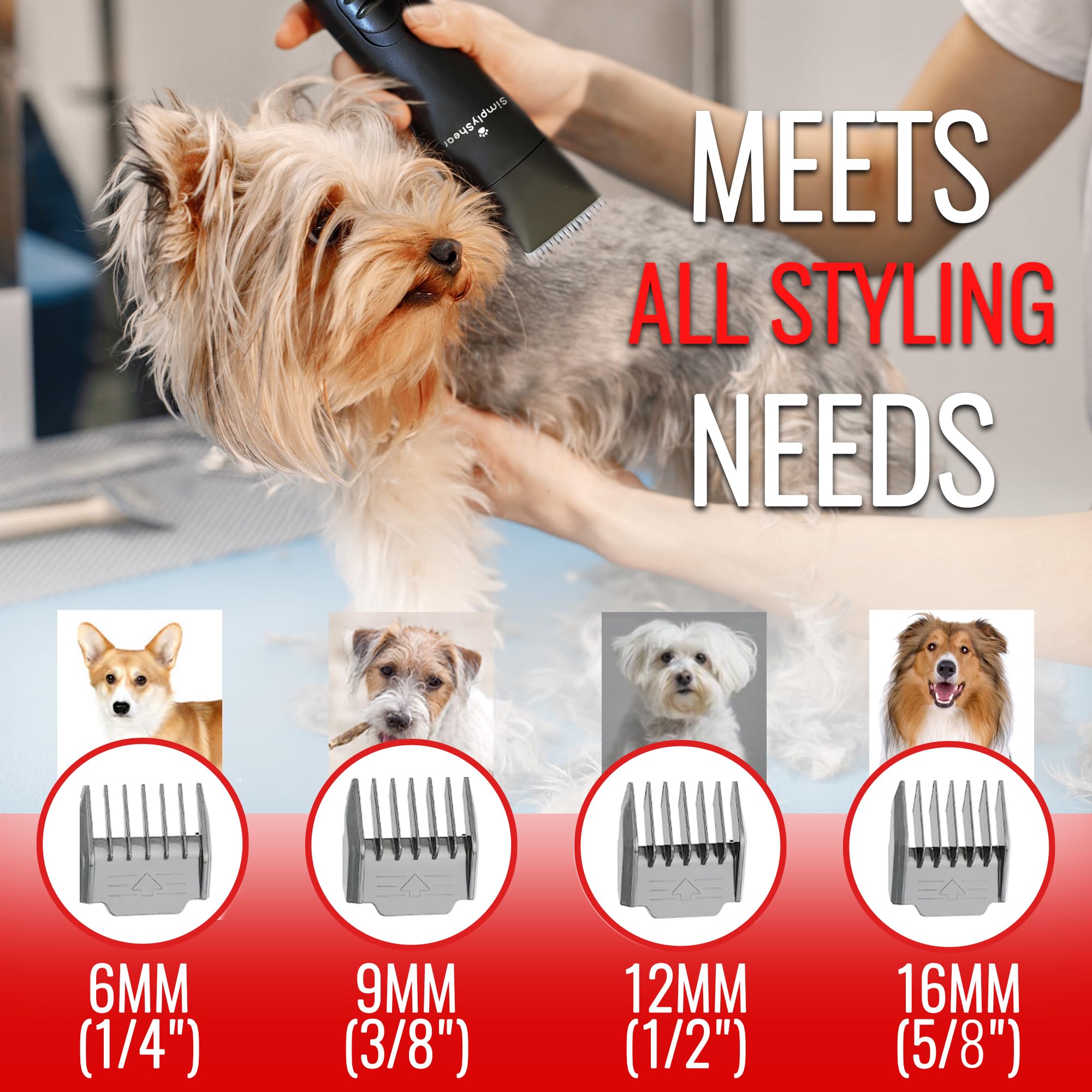 Simplyshear Premium Dog Clippers For Grooming, High-Performance 2-Speed Corded Shears For Thick Coats & Matted Hair, Quiet Dog G