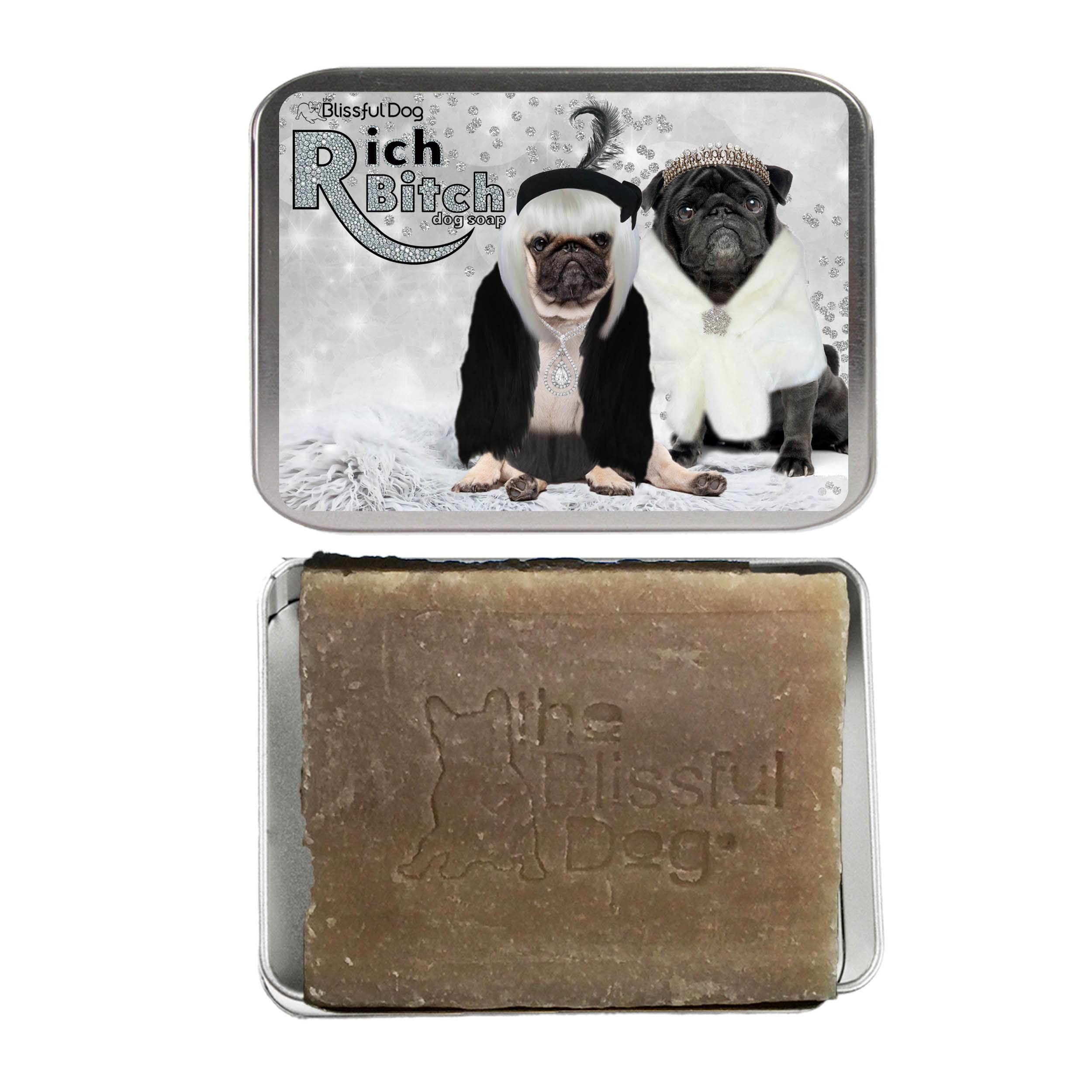 The Blissful Dog Soap-Rb-Pug Rich Bitch Pug Luxury Bar Dog Soap