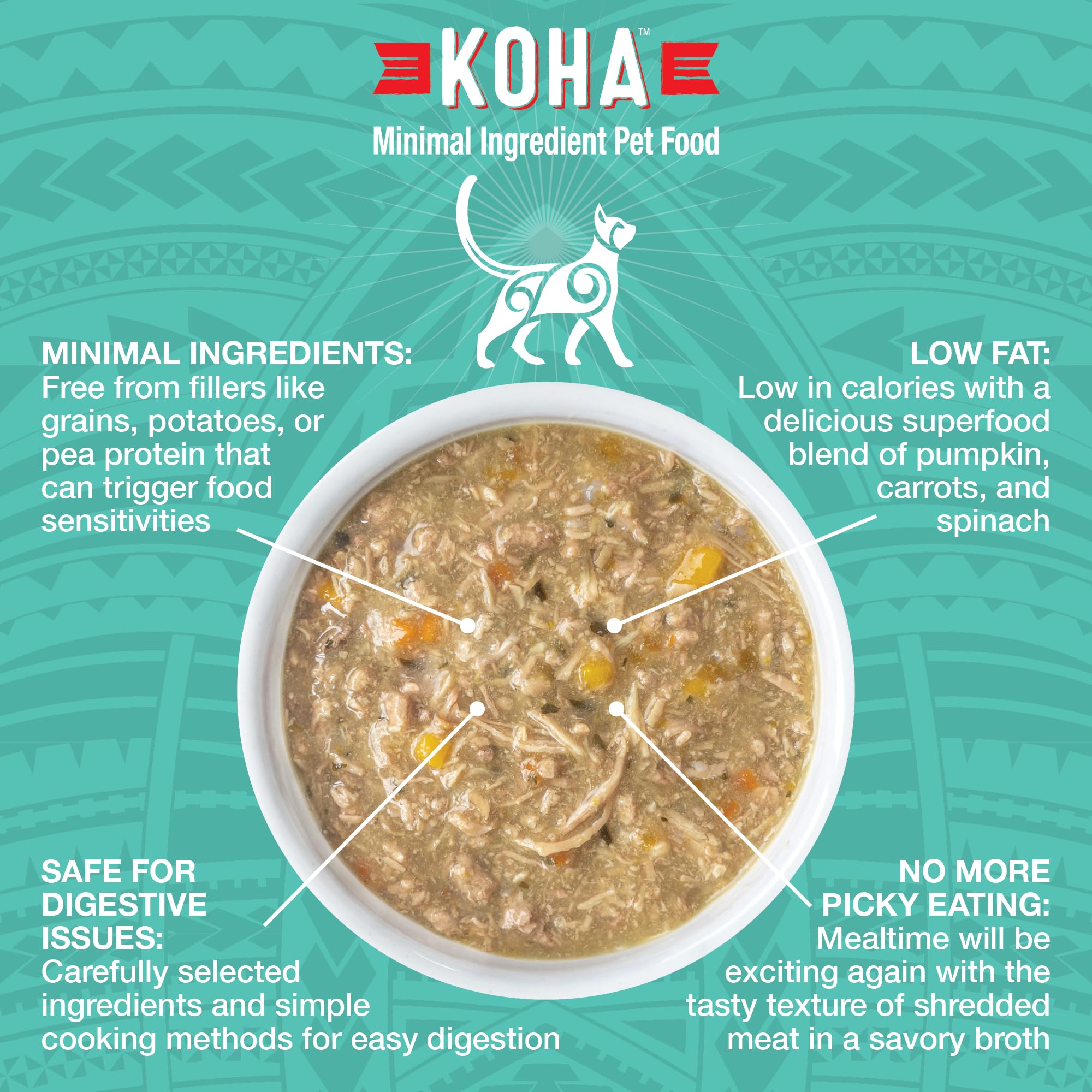 KOHA Pure Shreds Duck Entr  e for Cats, Single Meat Wet Cat Food 2.8oz Cans (Pack of 24)